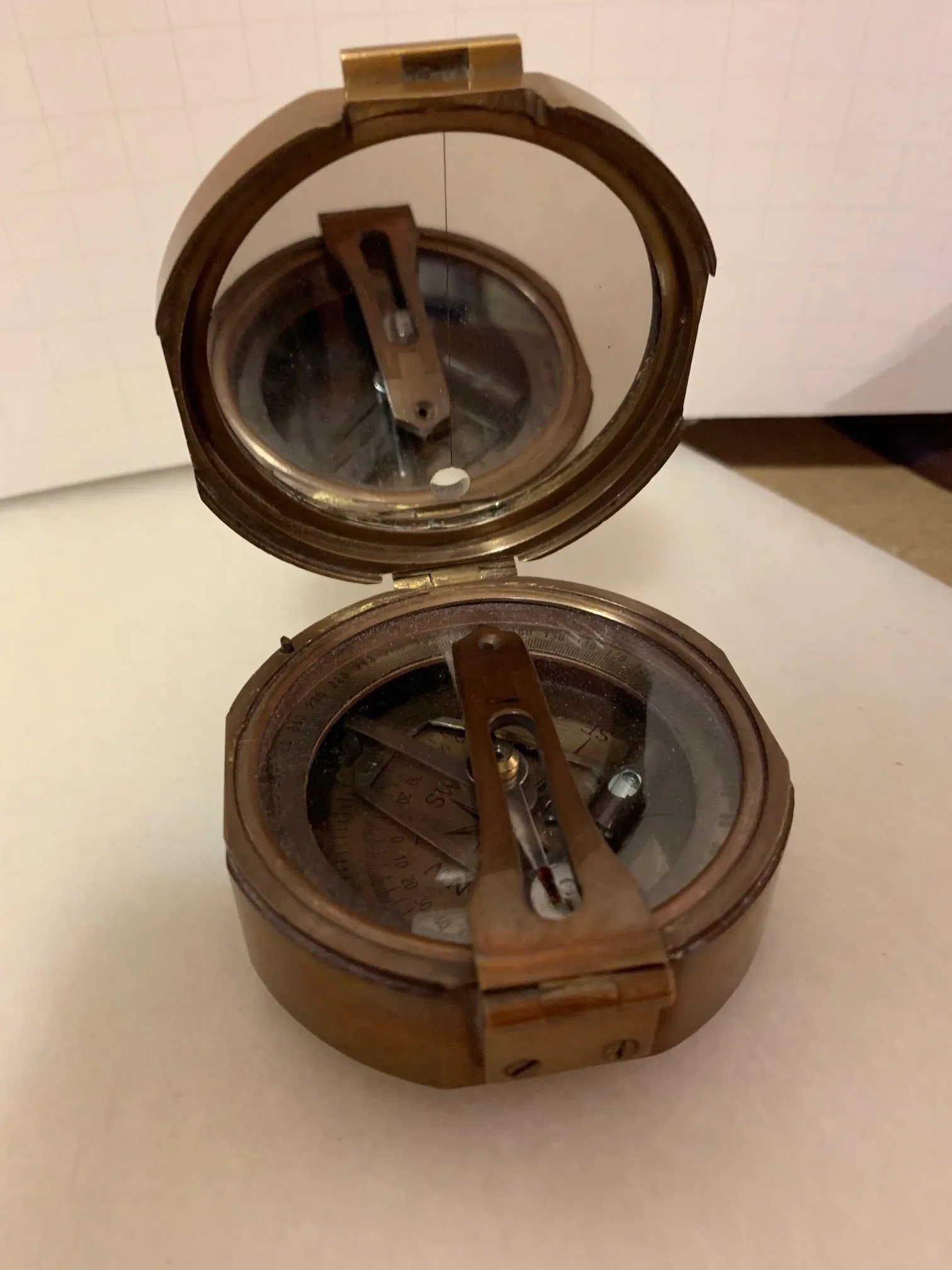 1940s Original Solid Brass Compass - 5