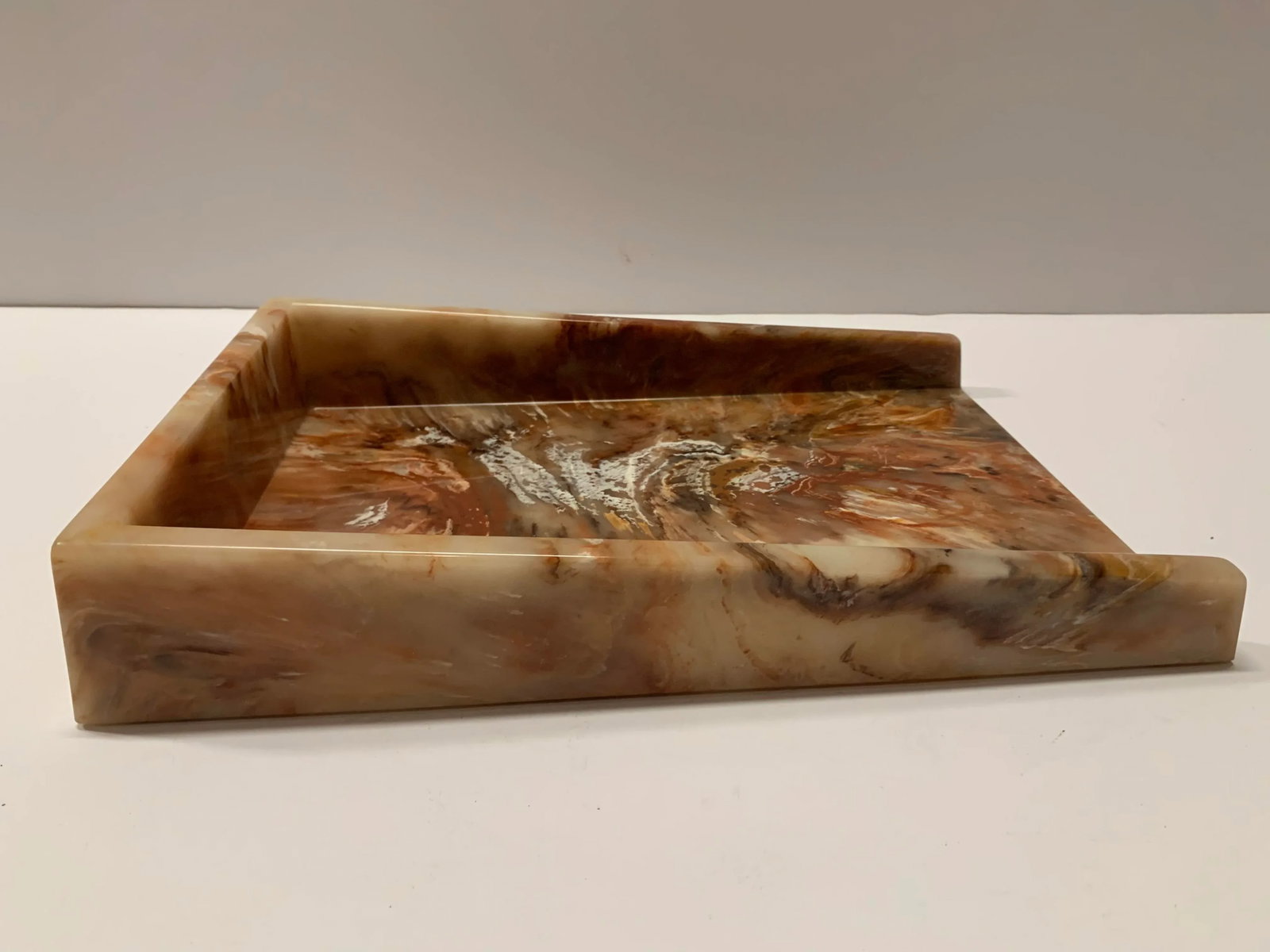 Faux Onyx Resin Desk Inbox Paper Holder - 11