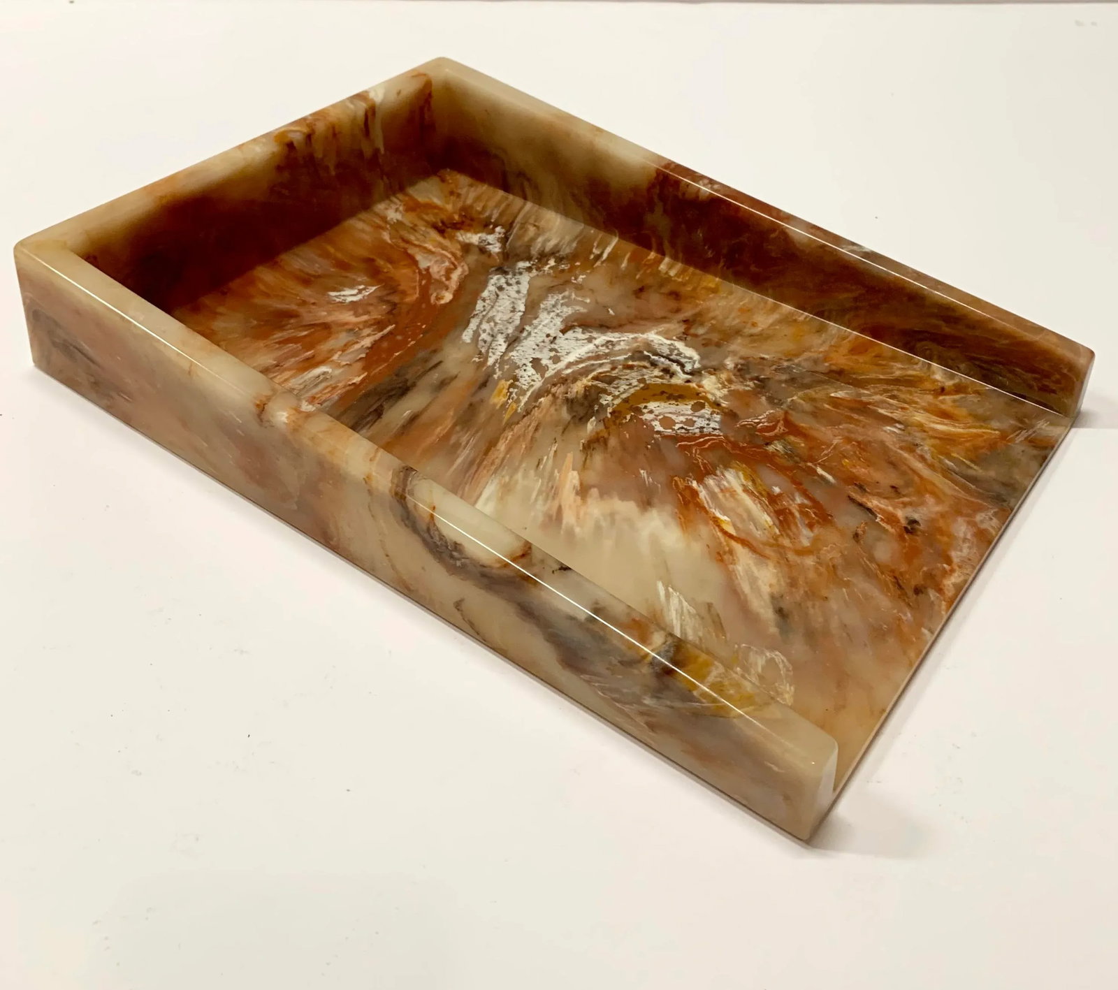 Faux Onyx Resin Desk Inbox Paper Holder - 13