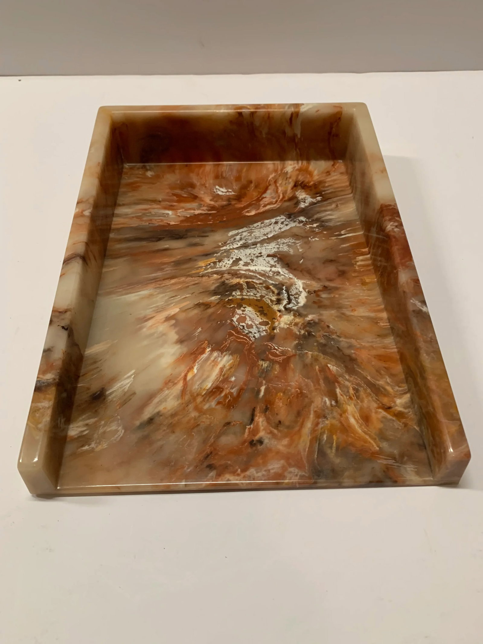 Faux Onyx Resin Desk Inbox Paper Holder - 2
