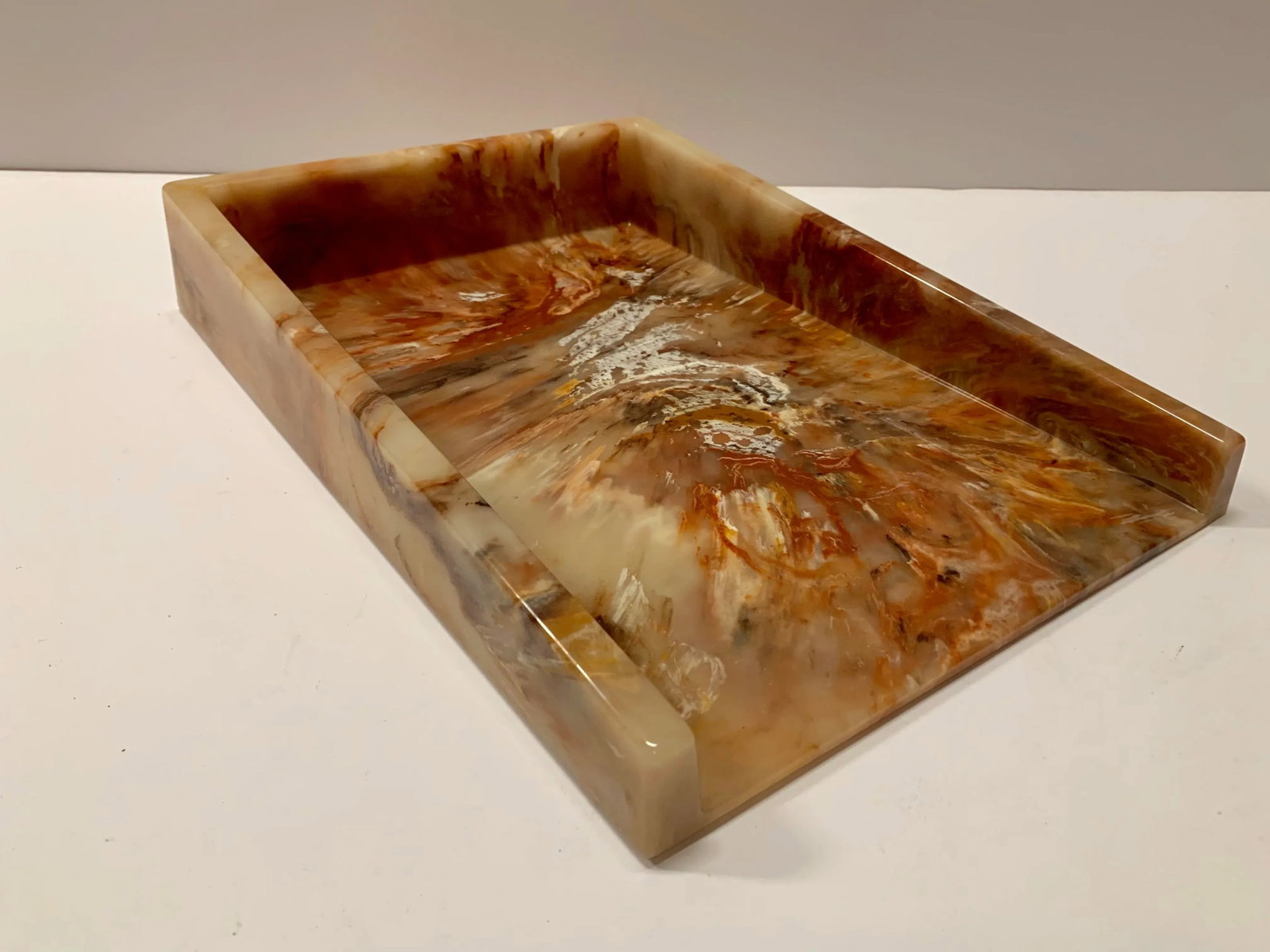 Faux Onyx Resin Desk Inbox Paper Holder - 3