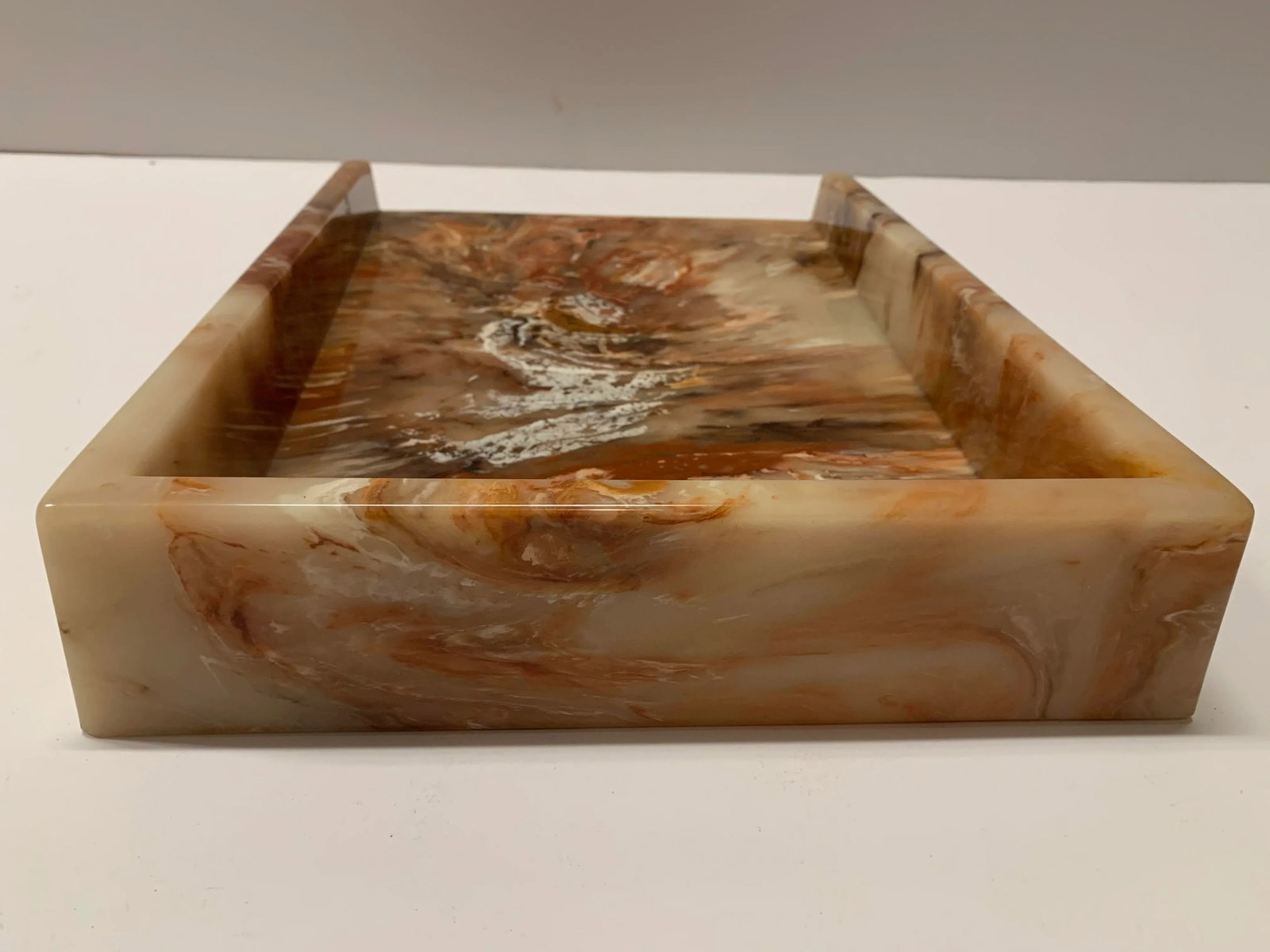 Faux Onyx Resin Desk Inbox Paper Holder - 9