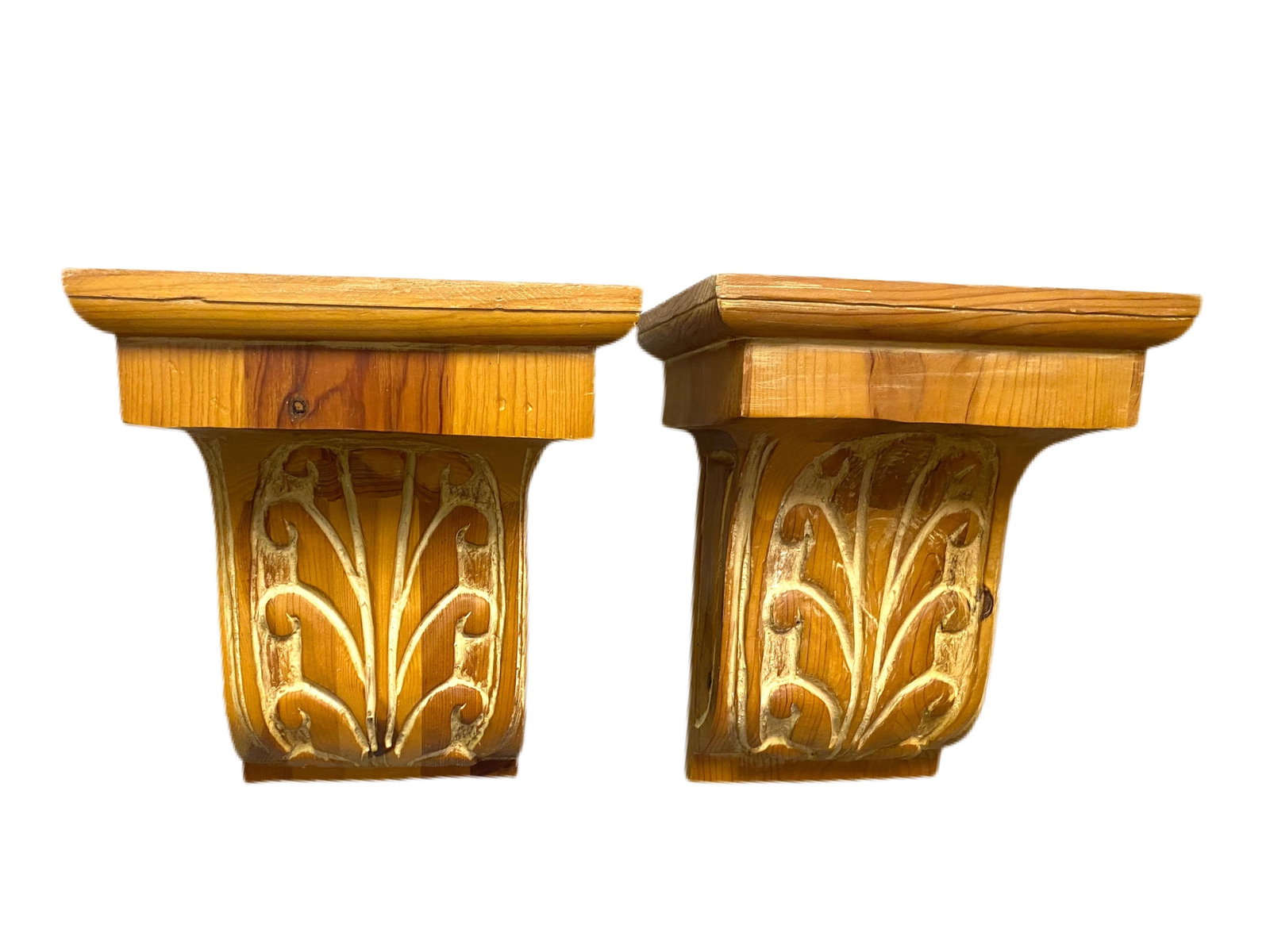 1980's Tradition Knotty Pine Corbels - a Pair - 4