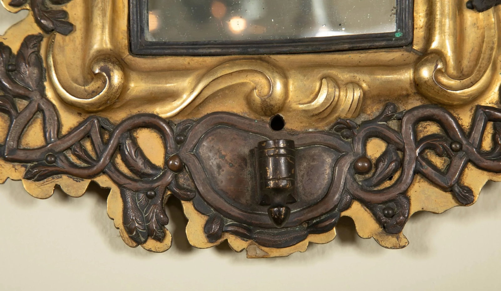 Pair of 18th Century Italian Gilt Brass and Silver Mirrors - 3