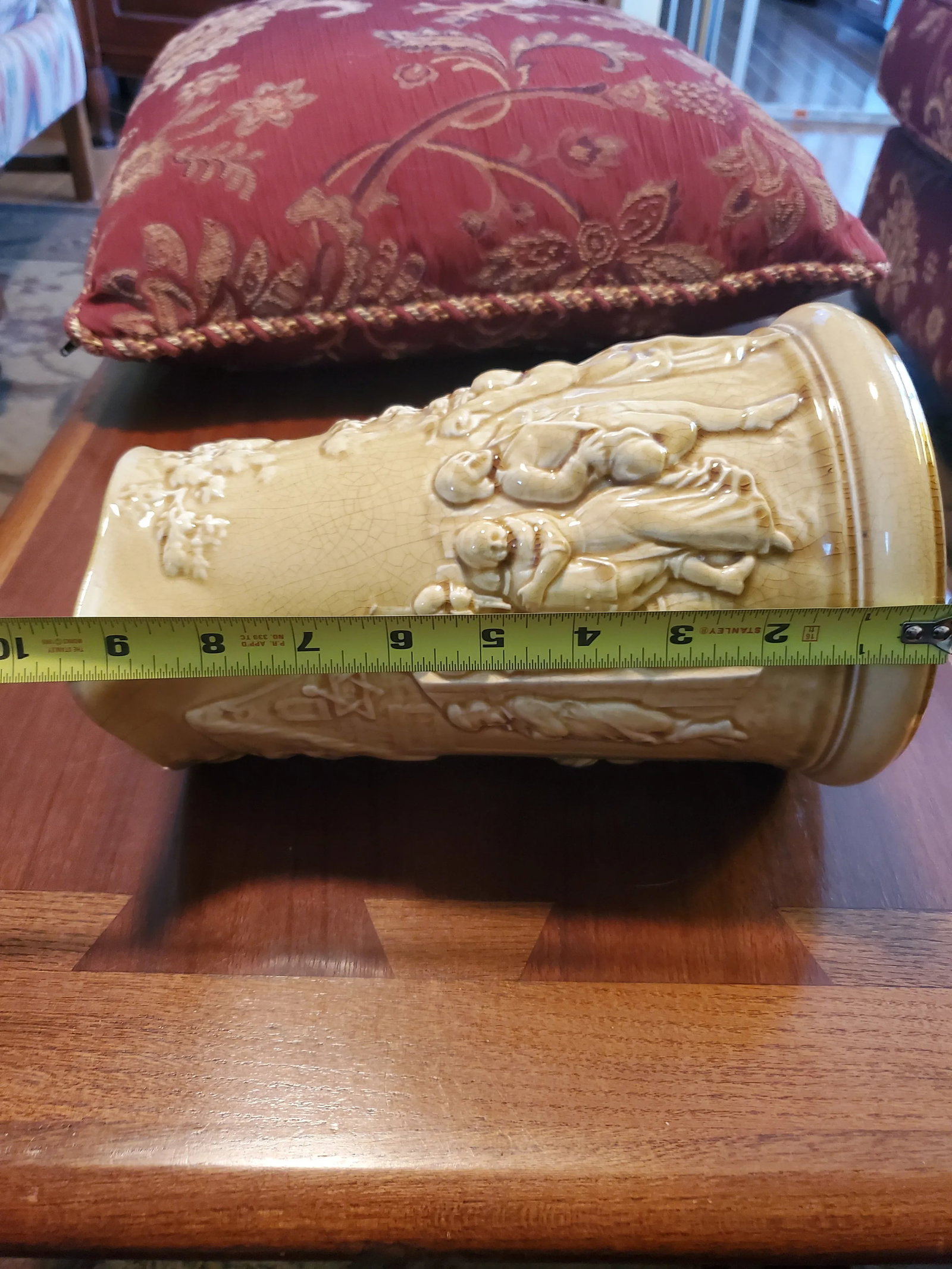 Antique 1834-1890 Signed Sarreguemines Majolica Tavern Pitcher - 4