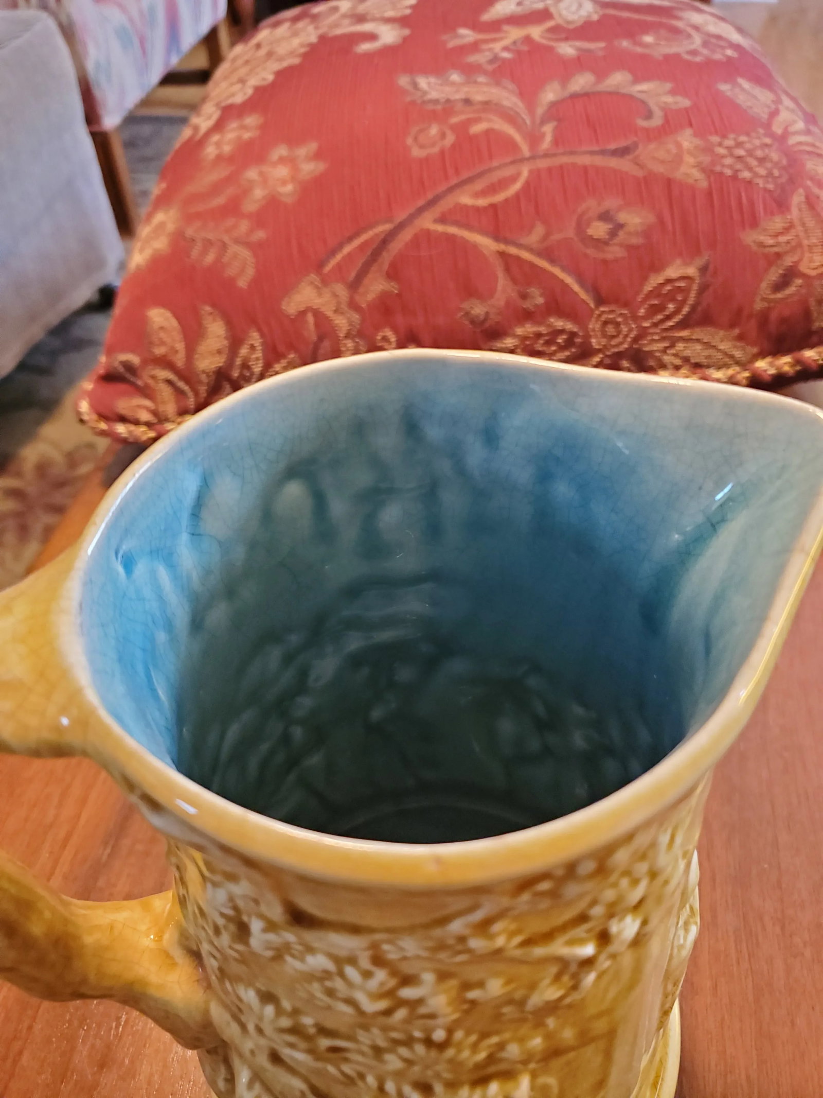 Antique 1834-1890 Signed Sarreguemines Majolica Tavern Pitcher - 6