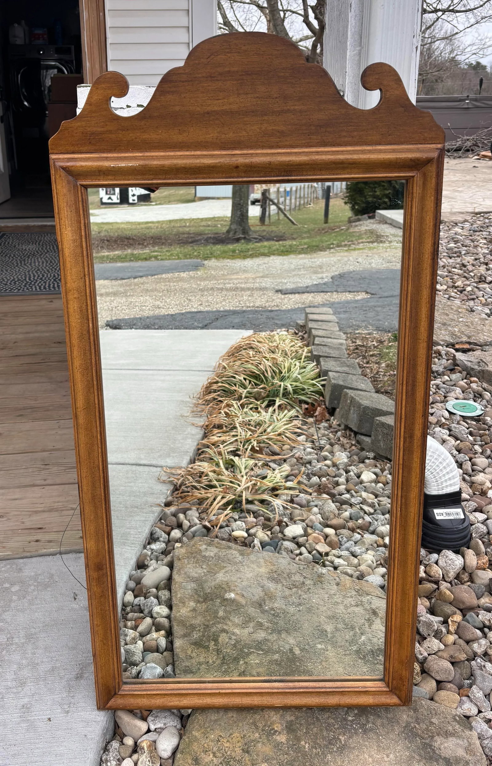 Vintage Ethan Allen Crested Nutmeg Maple Wall Mirror #18-9004 - 9