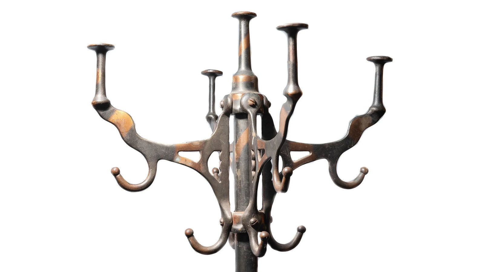 C. 1920 Japanned Coat Rack Hall Tree - 3