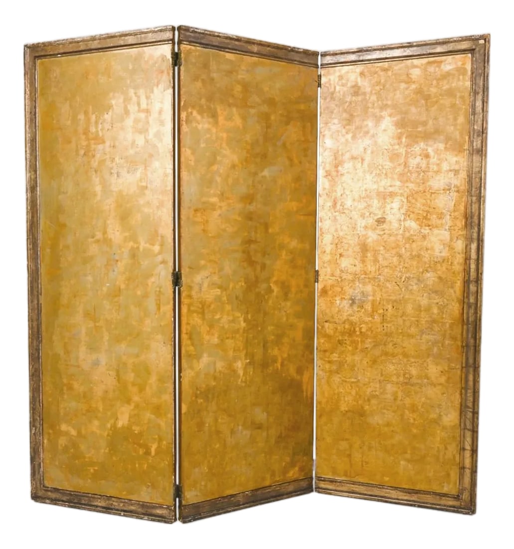 20th Century Three-Panel Gilt Folding Screen (1 of 13)