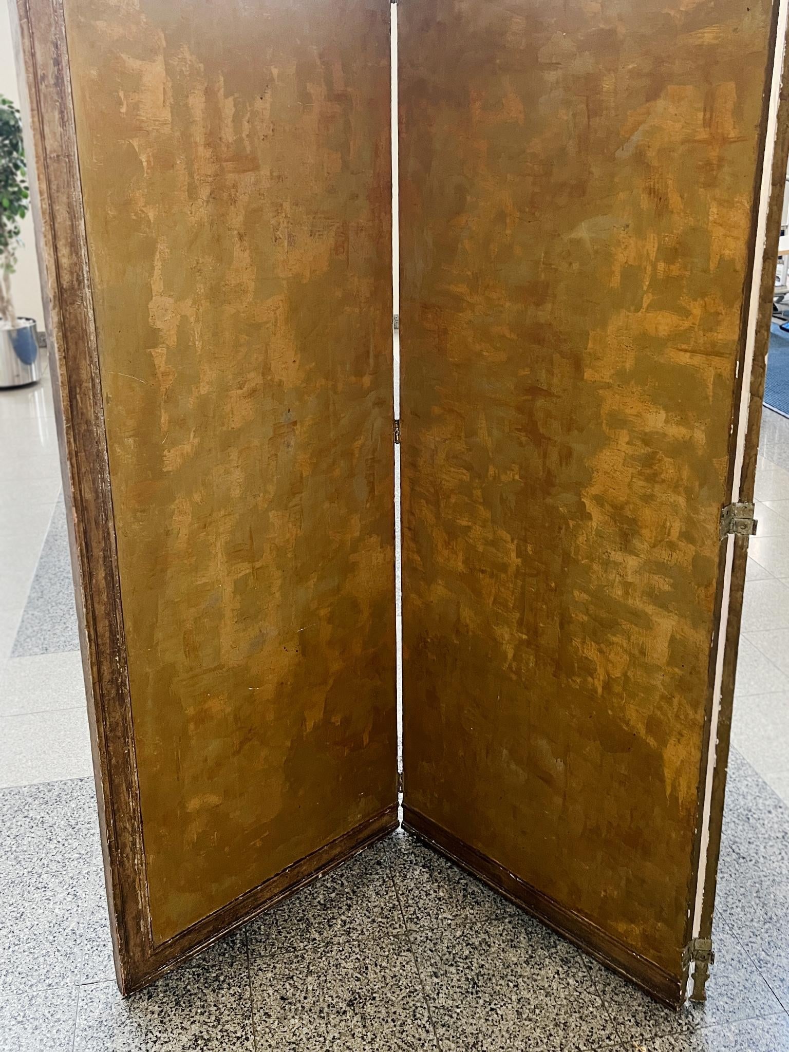 20th Century Three-Panel Gilt Folding Screen - 4