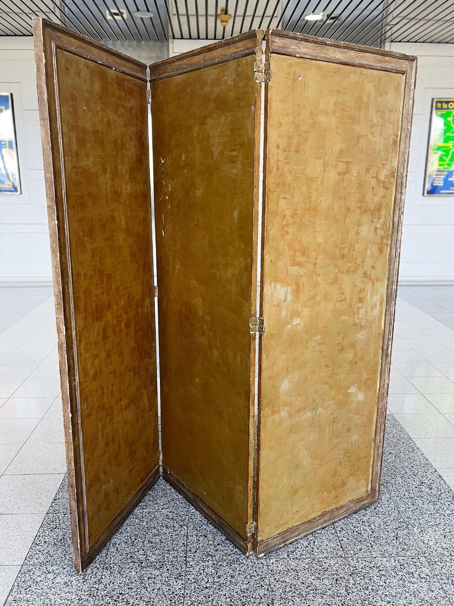 20th Century Three-Panel Gilt Folding Screen - 6