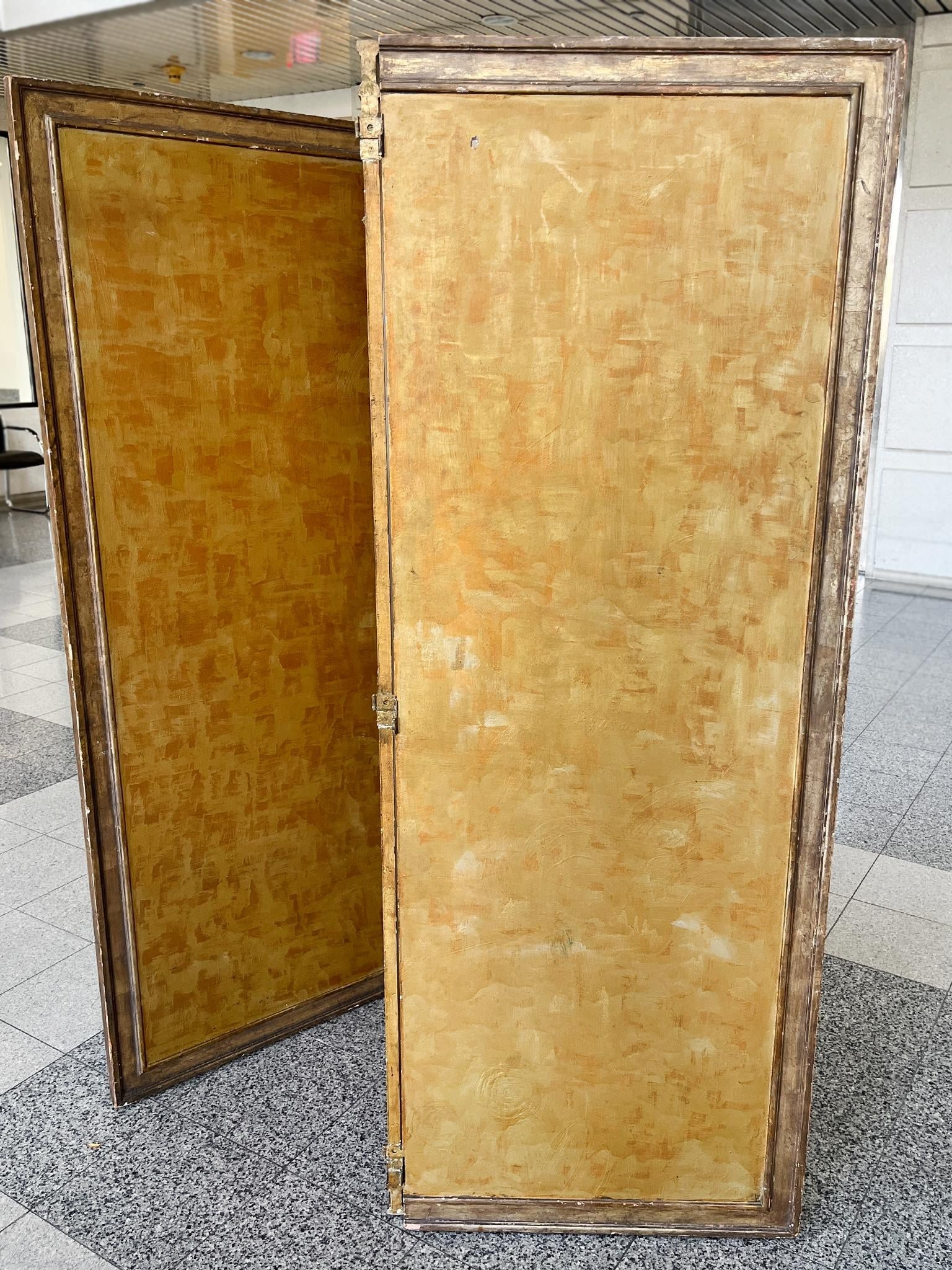 20th Century Three-Panel Gilt Folding Screen - 7