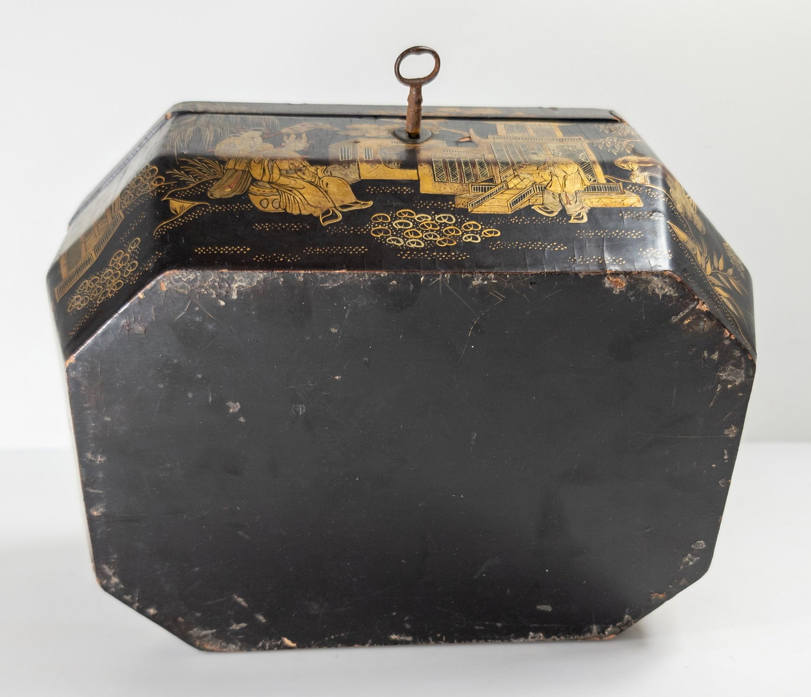 19th Century Chinese Chinoiserie Gilt Lacquer Tea Caddy Box - 17