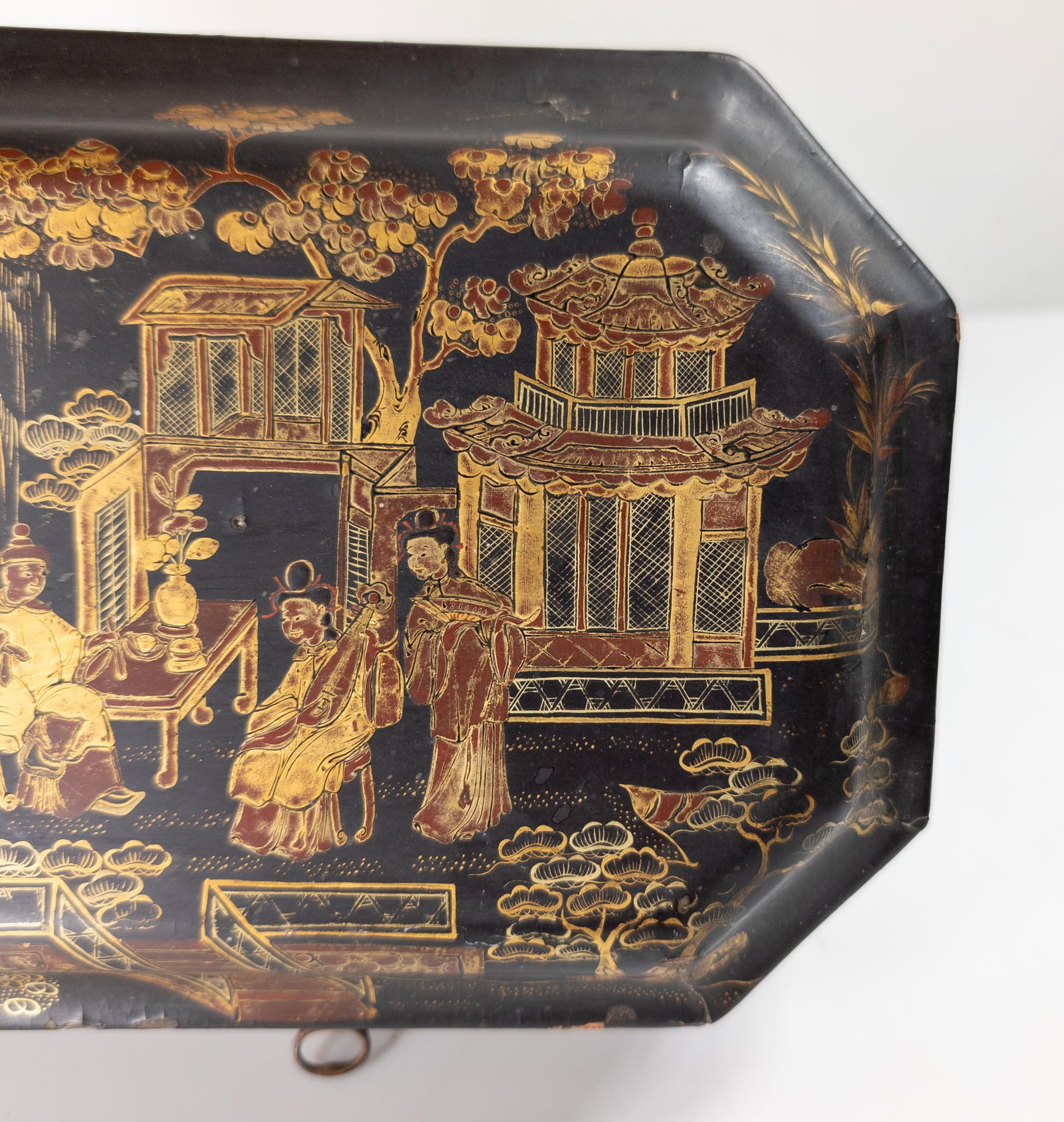19th Century Chinese Chinoiserie Gilt Lacquer Tea Caddy Box - 9
