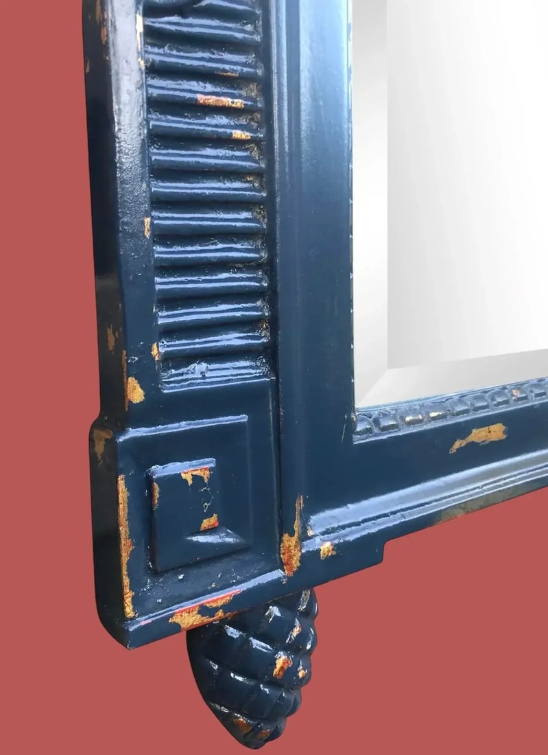 Newly Distressed Lacquered Vintage Italian Rococo Wall Mirror Mirror - 6
