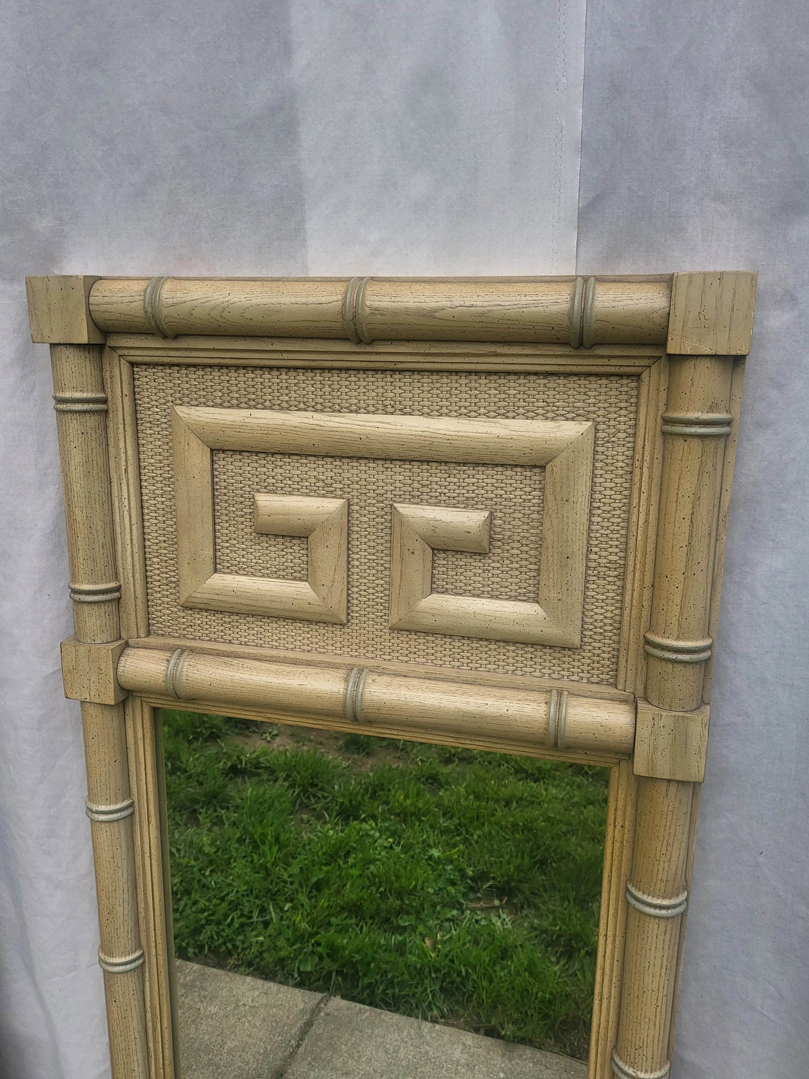 Vintage Dixie Shangri La Greek Key Faux Bamboo Mirrors-a Pair - 8
