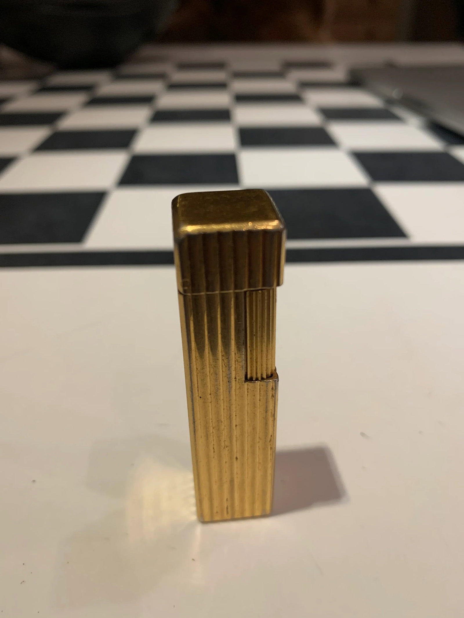 Vintage 1950s Cartier 18k Gold Plated Cigarette Lighter - 2