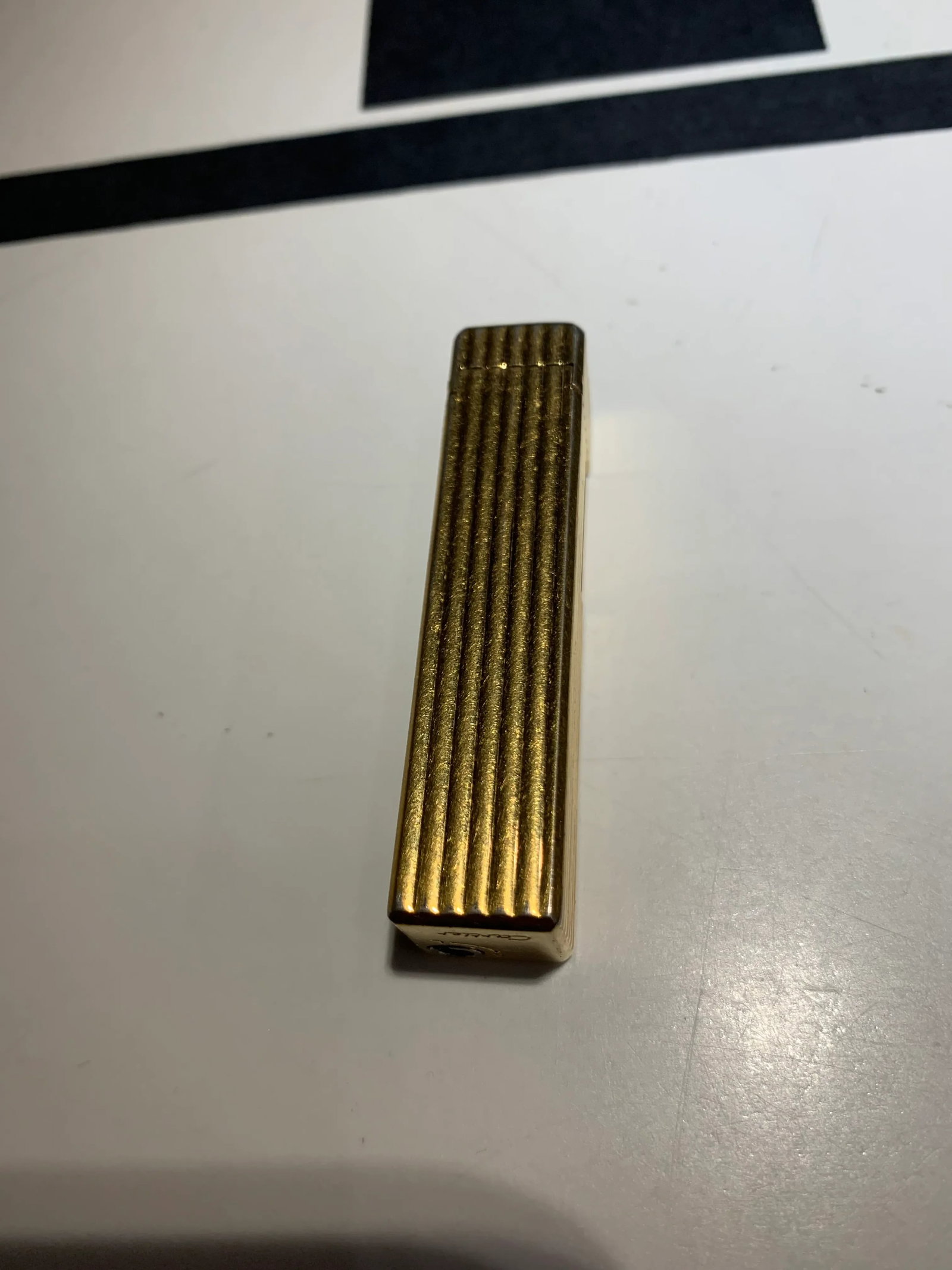 Vintage 1950s Cartier 18k Gold Plated Cigarette Lighter - 3