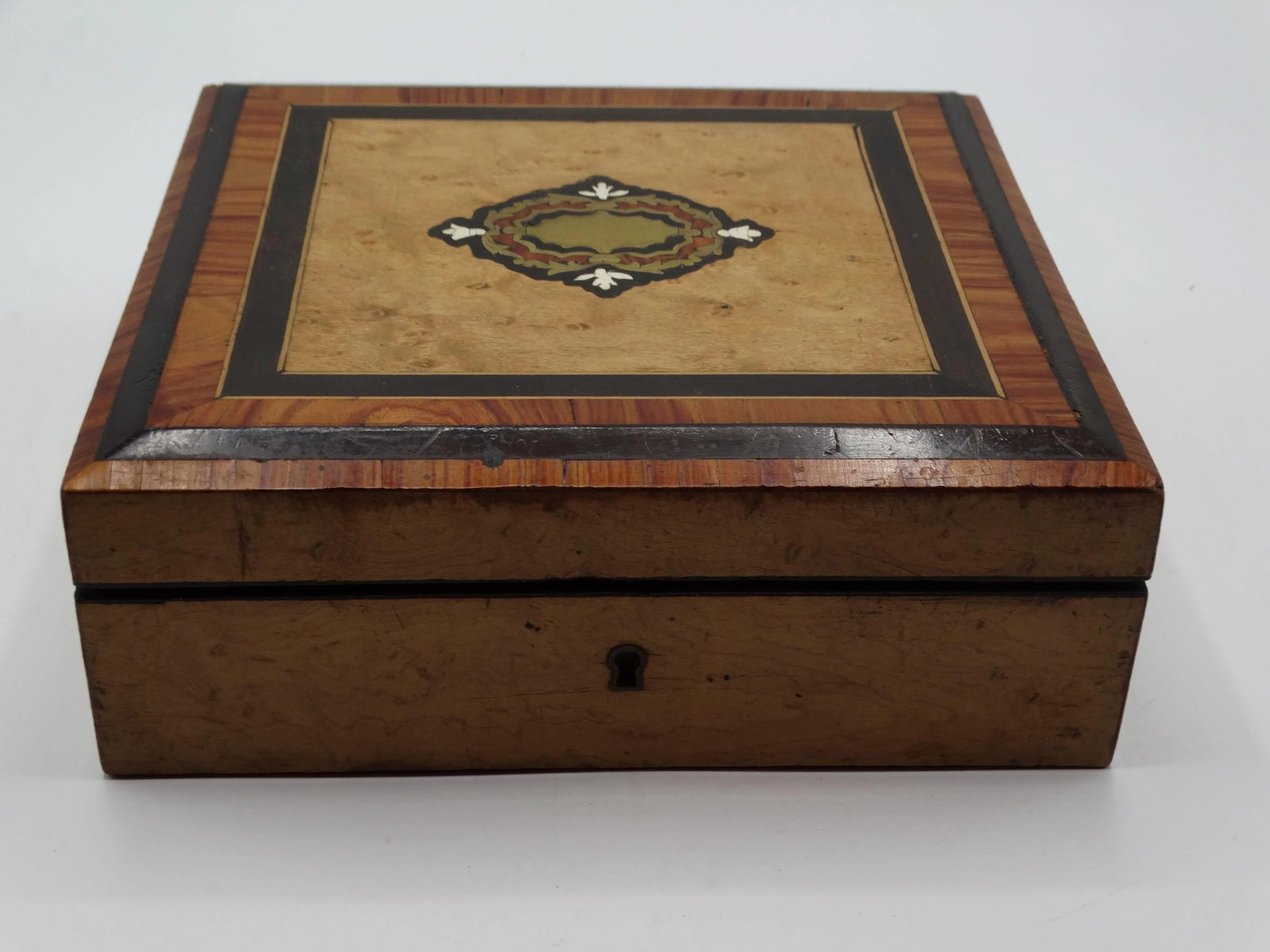 Antique French Boulle & Marquetry Box - 3