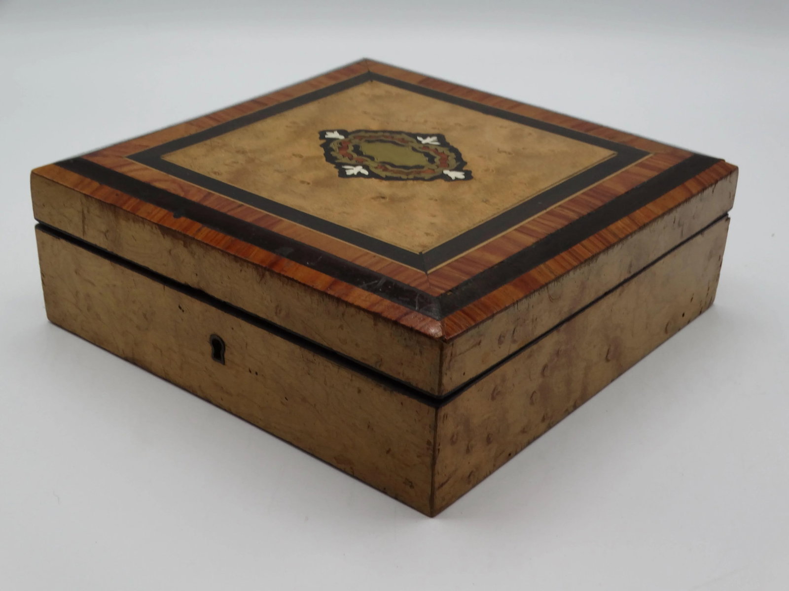 Antique French Boulle & Marquetry Box - 4