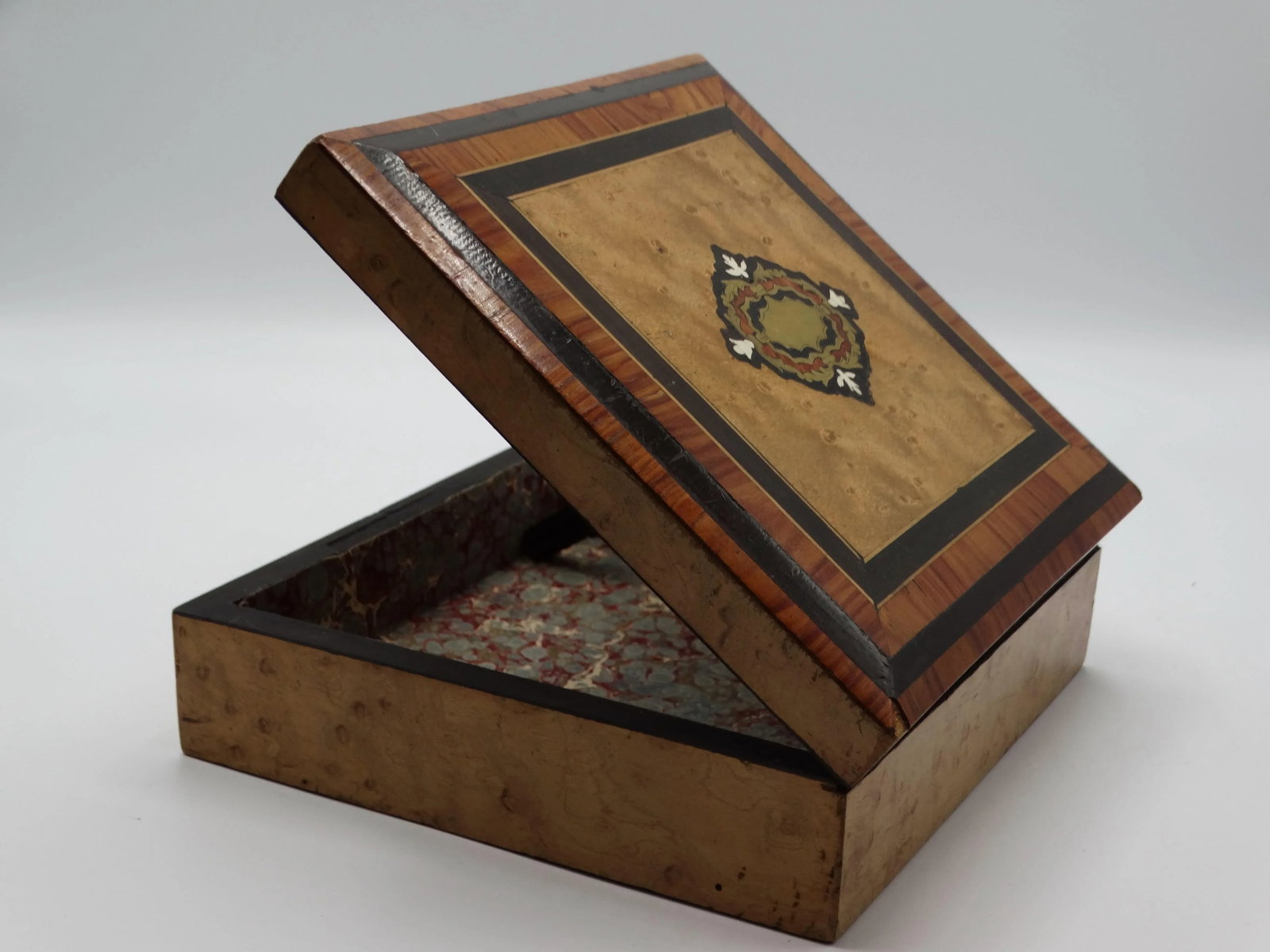 Antique French Boulle & Marquetry Box - 5