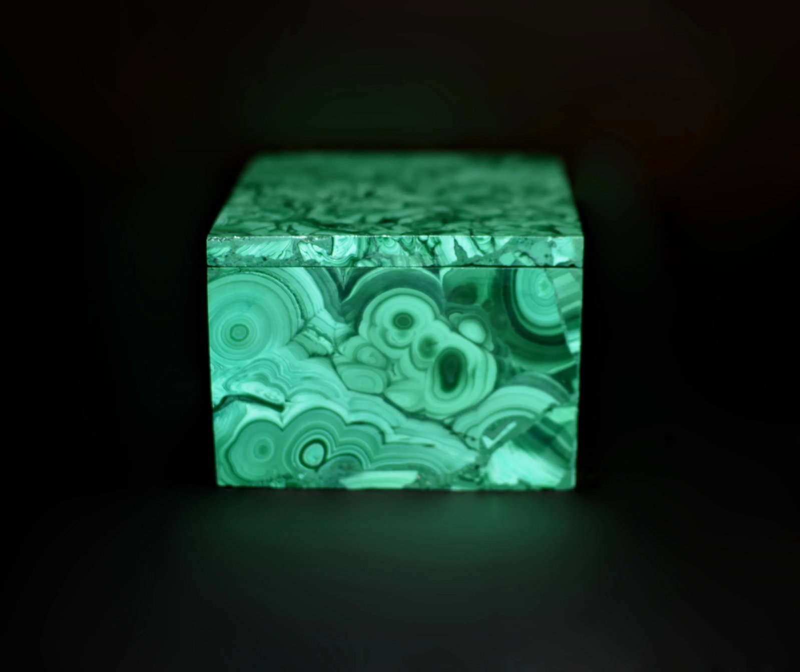 Natural Malachite Box Featuring Cells - 2