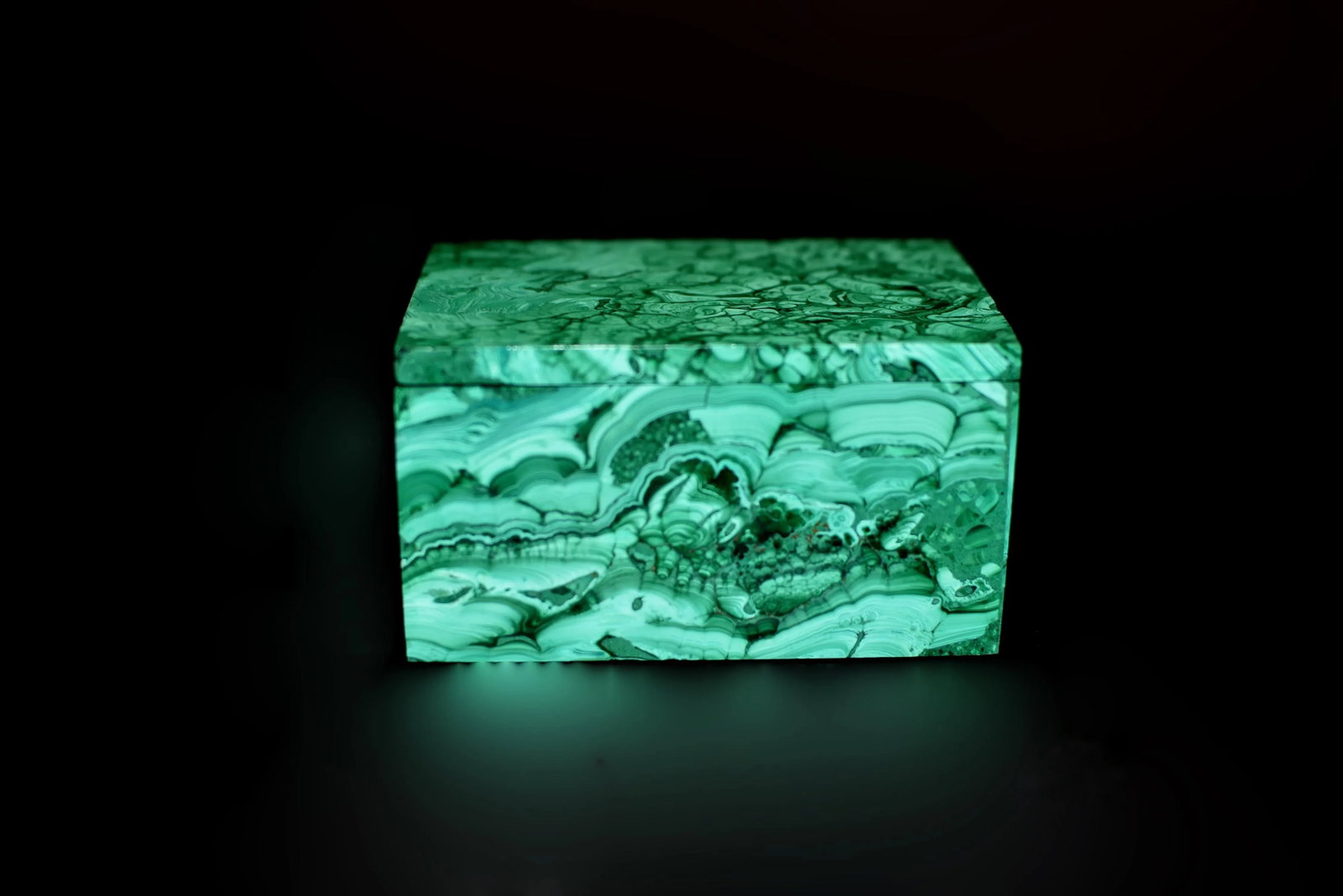 Natural Malachite Box Featuring Cells - 4