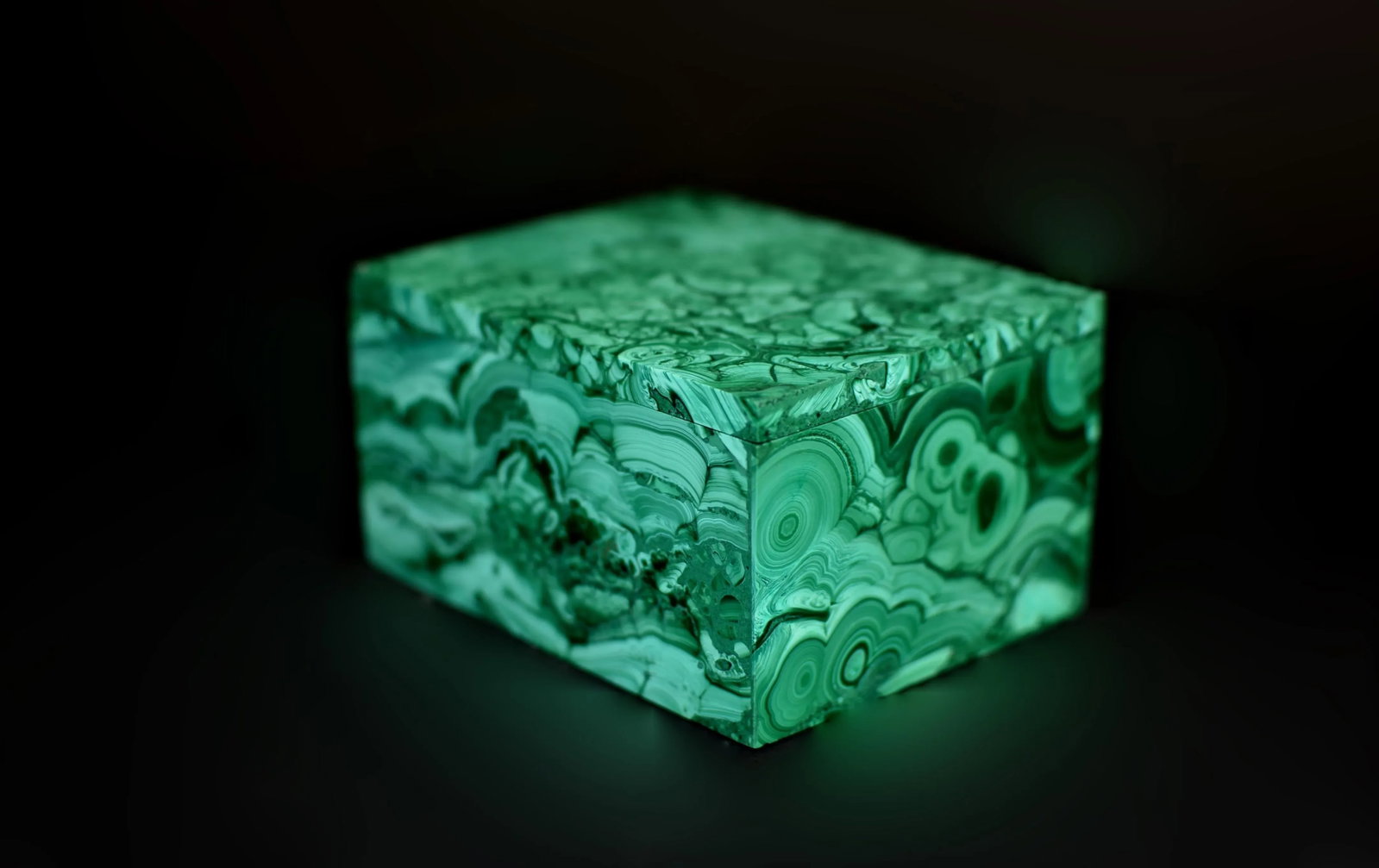 Natural Malachite Box Featuring Cells - 5