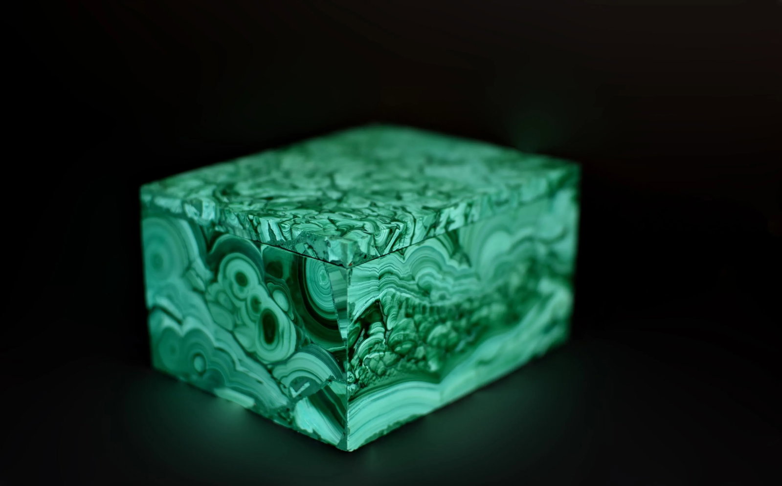 Natural Malachite Box Featuring Cells - 6