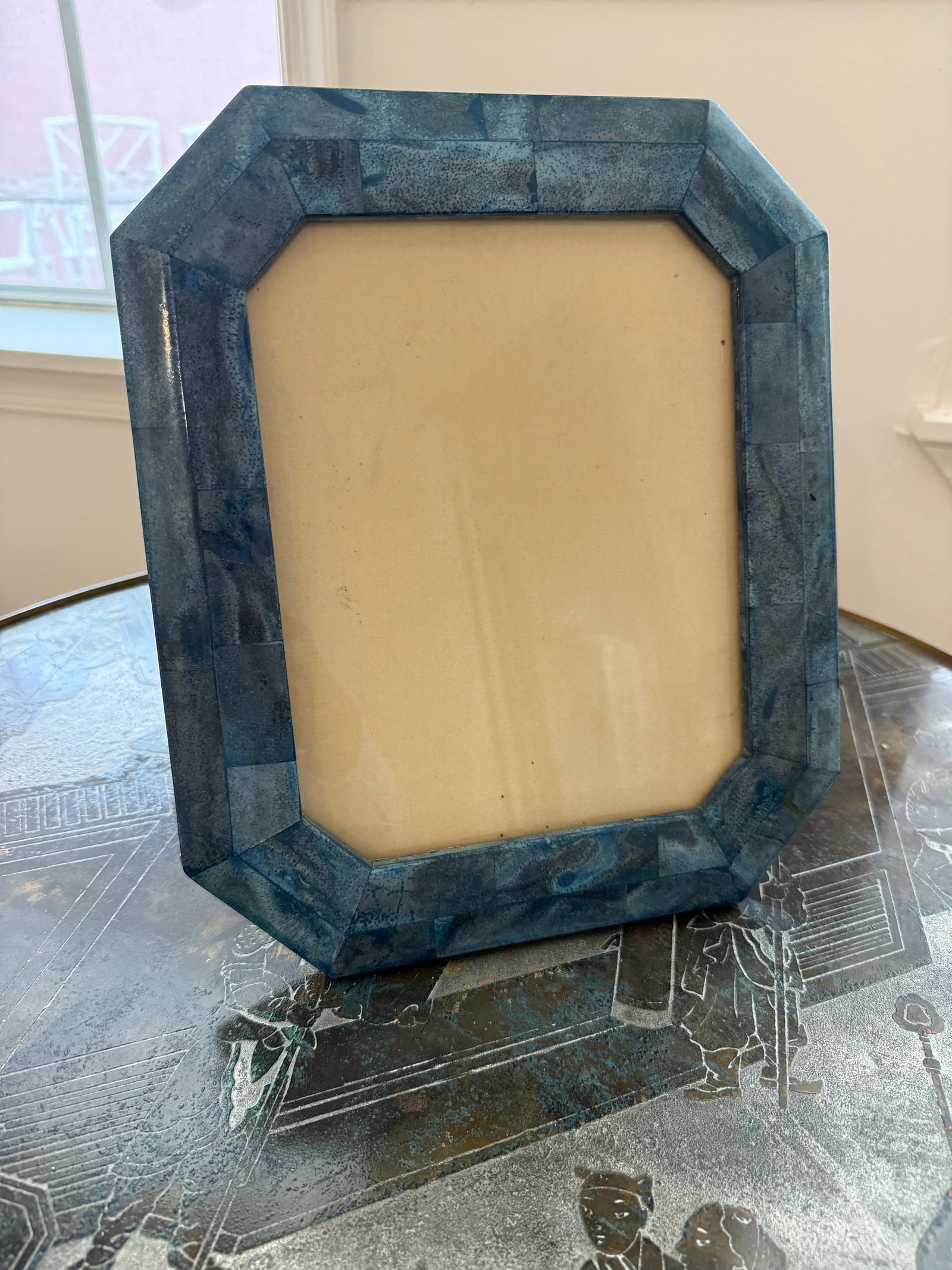 Vintage Heavy Blue Coral Picture Frame - 5