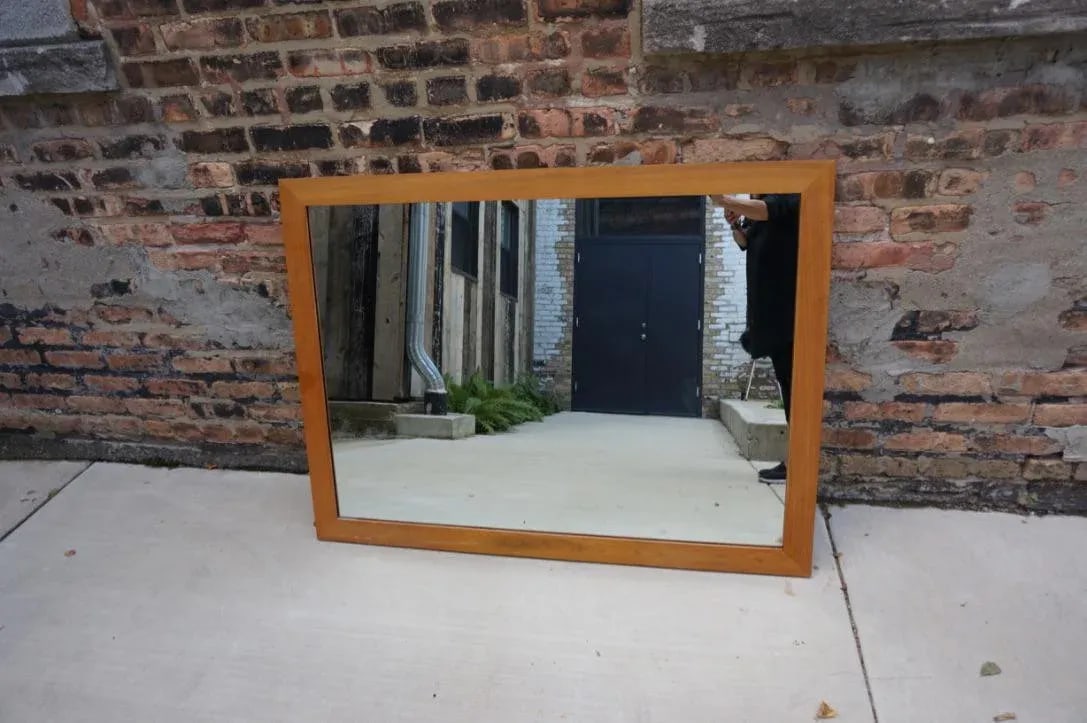 Mid 20th Century Wood Framed Mirror Attributed to Baker - 2