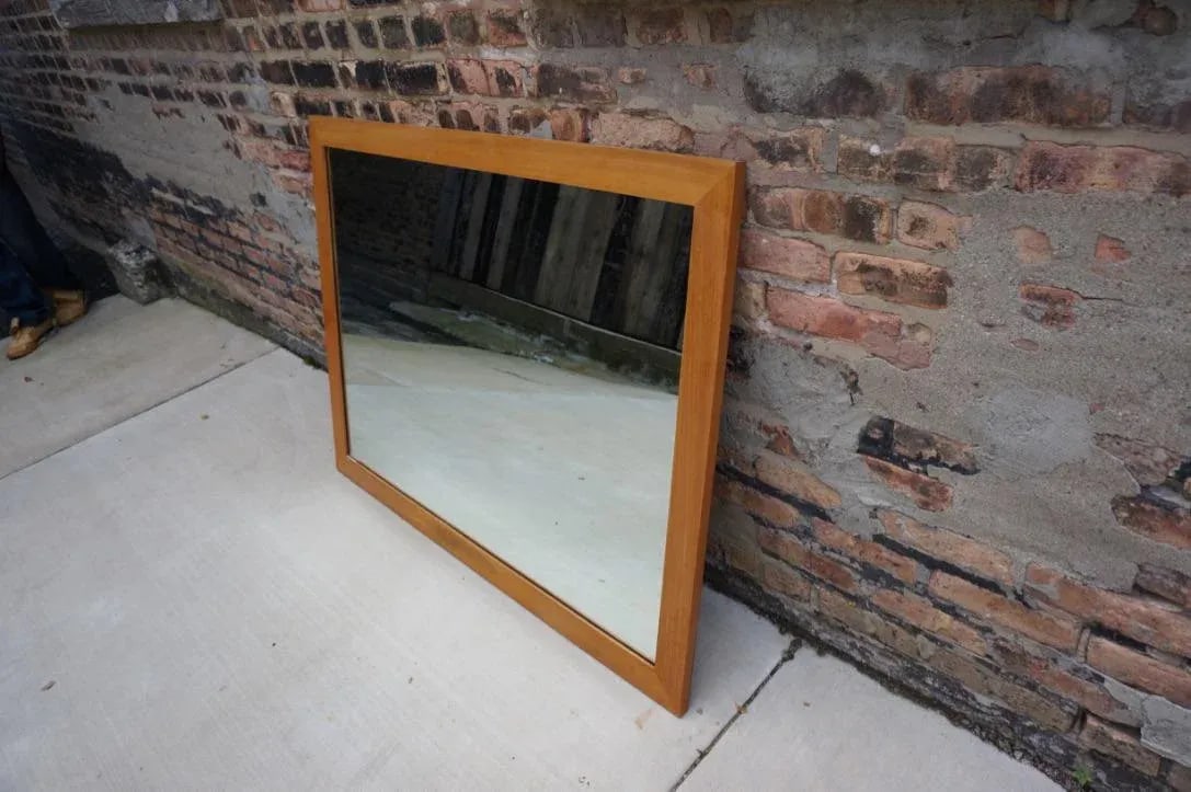 Mid 20th Century Wood Framed Mirror Attributed to Baker - 5