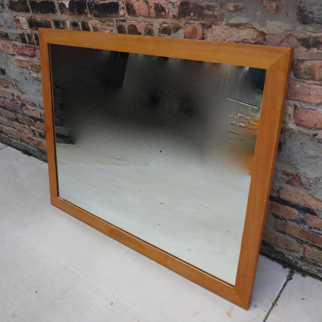 Mid 20th Century Wood Framed Mirror Attributed to Baker - 7