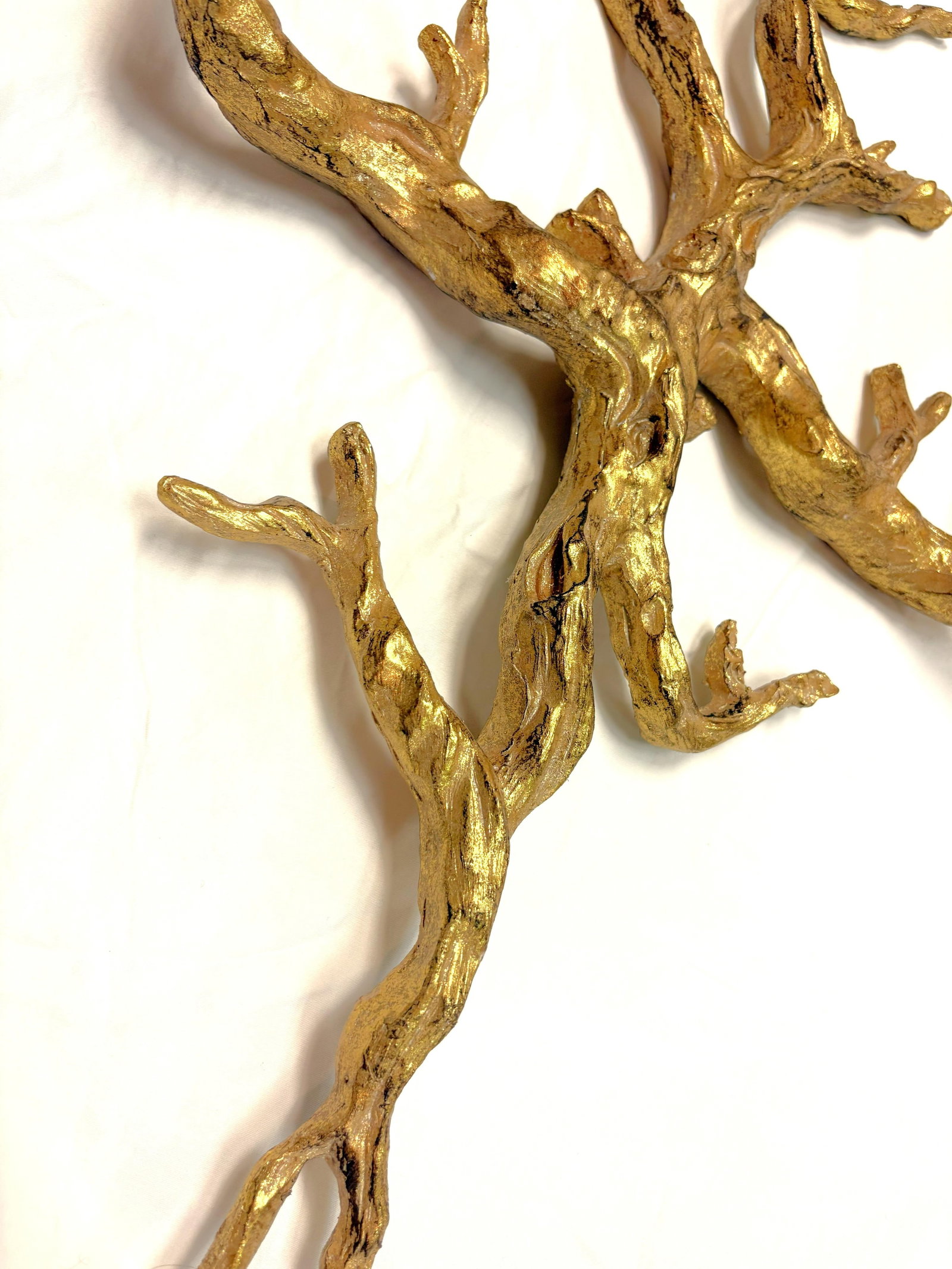 Vintage Felix Agostini Style Gold Faux Bois Branch Candle Wall Sconces- A Pair - 11