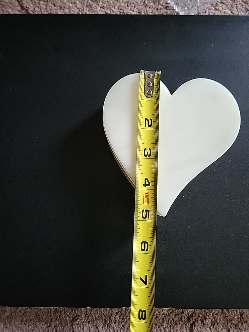 Vintage Ducceschi Alabaster Trinket Box Swivel-Top Heart - 4