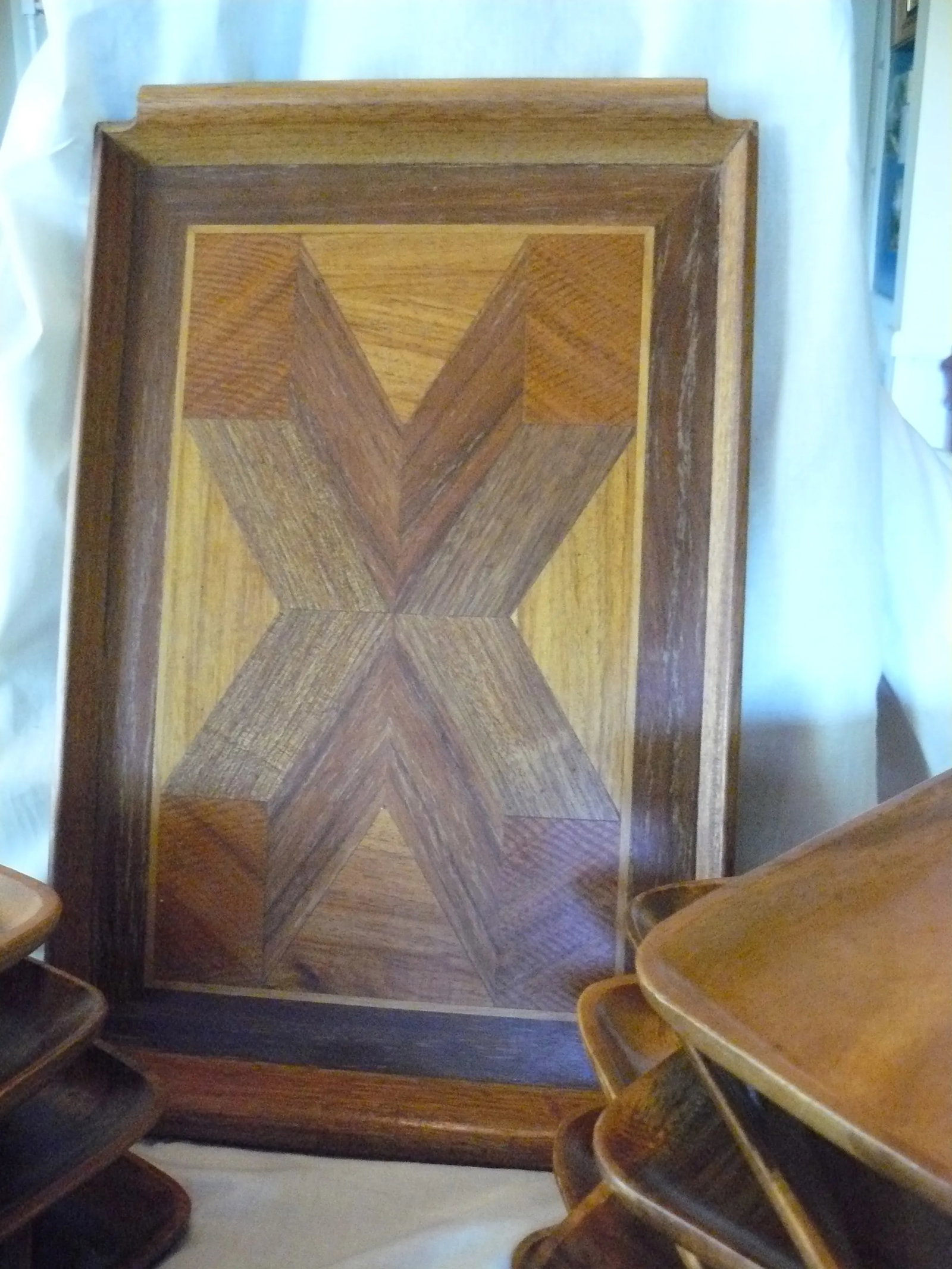 Vintage Mid 20th Century Teak Tray, Plate and Napkin Rings Picnic Set - 28 Pieces - 2