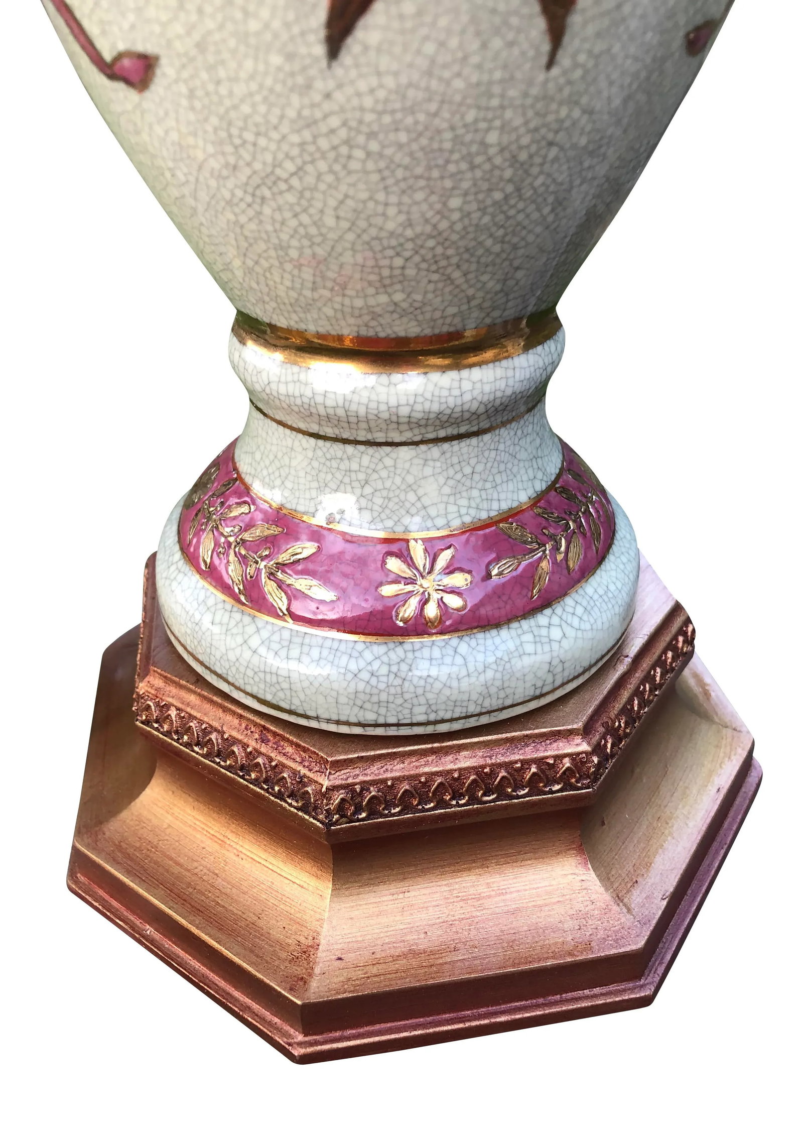 Vintage Mid 20th Century Bradburn Gallery Porcelain Urn Table Lamp - 3