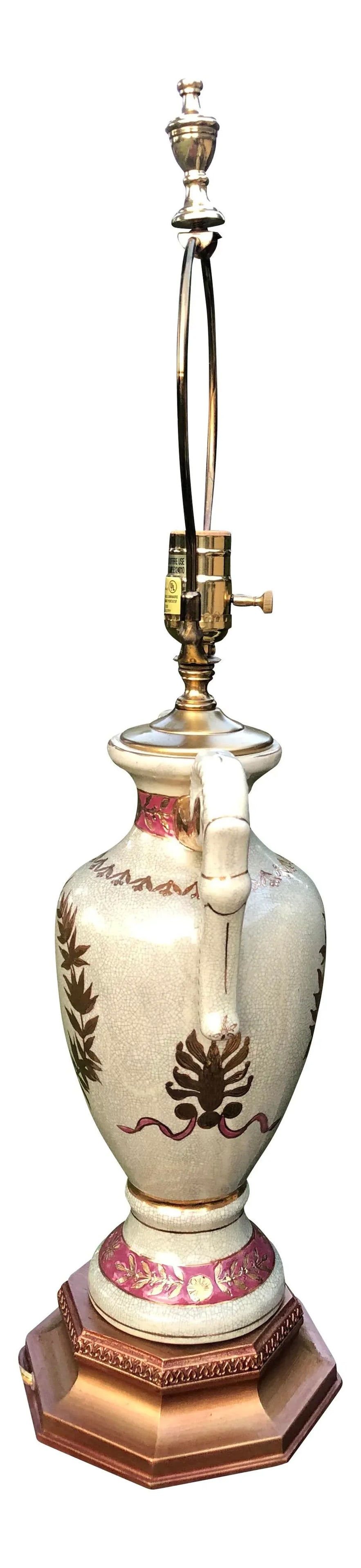Vintage Mid 20th Century Bradburn Gallery Porcelain Urn Table Lamp - 5