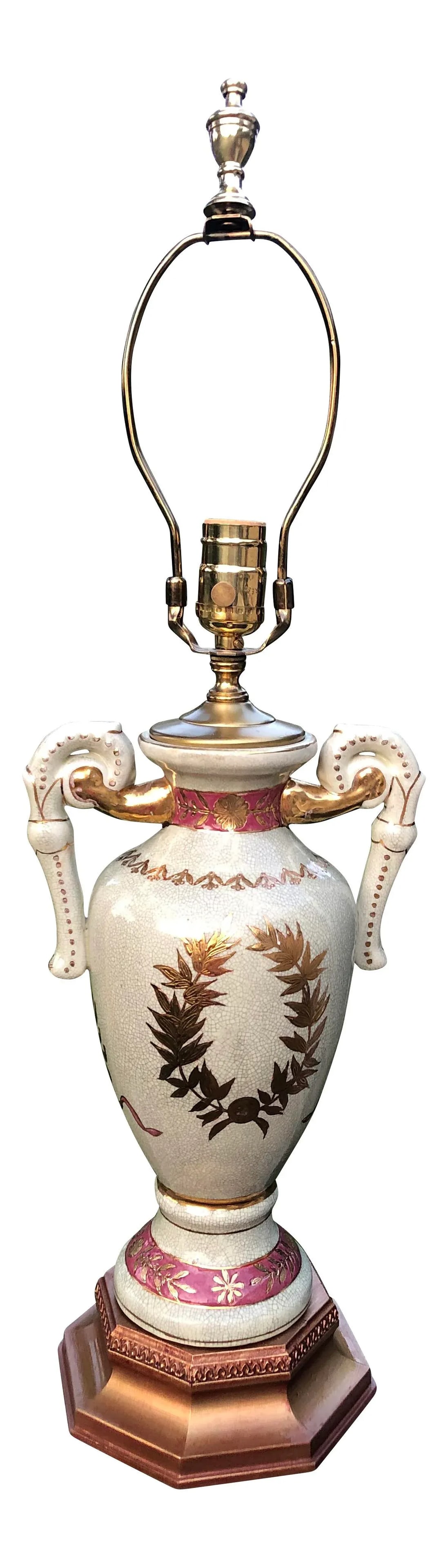 Vintage Mid 20th Century Bradburn Gallery Porcelain Urn Table Lamp - 6