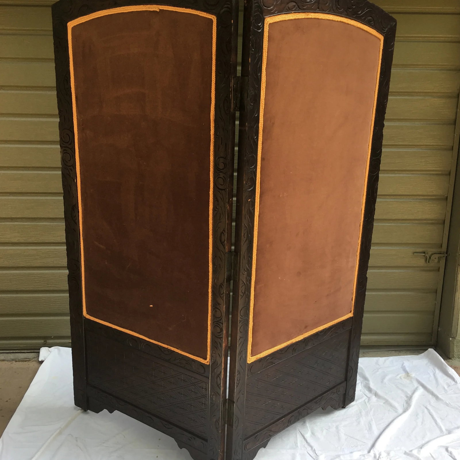 19th Century Asian Mirrored Carved Screen - 3