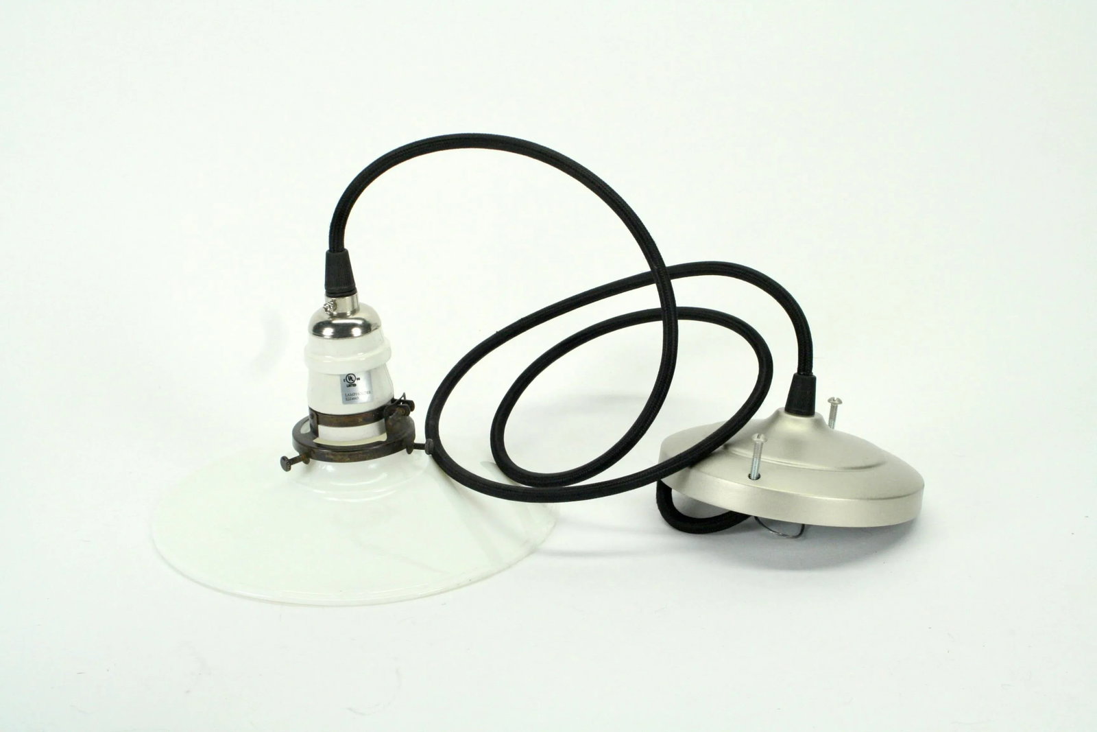 Vintage Industrial Utility Flat White Pendant Shade - 4
