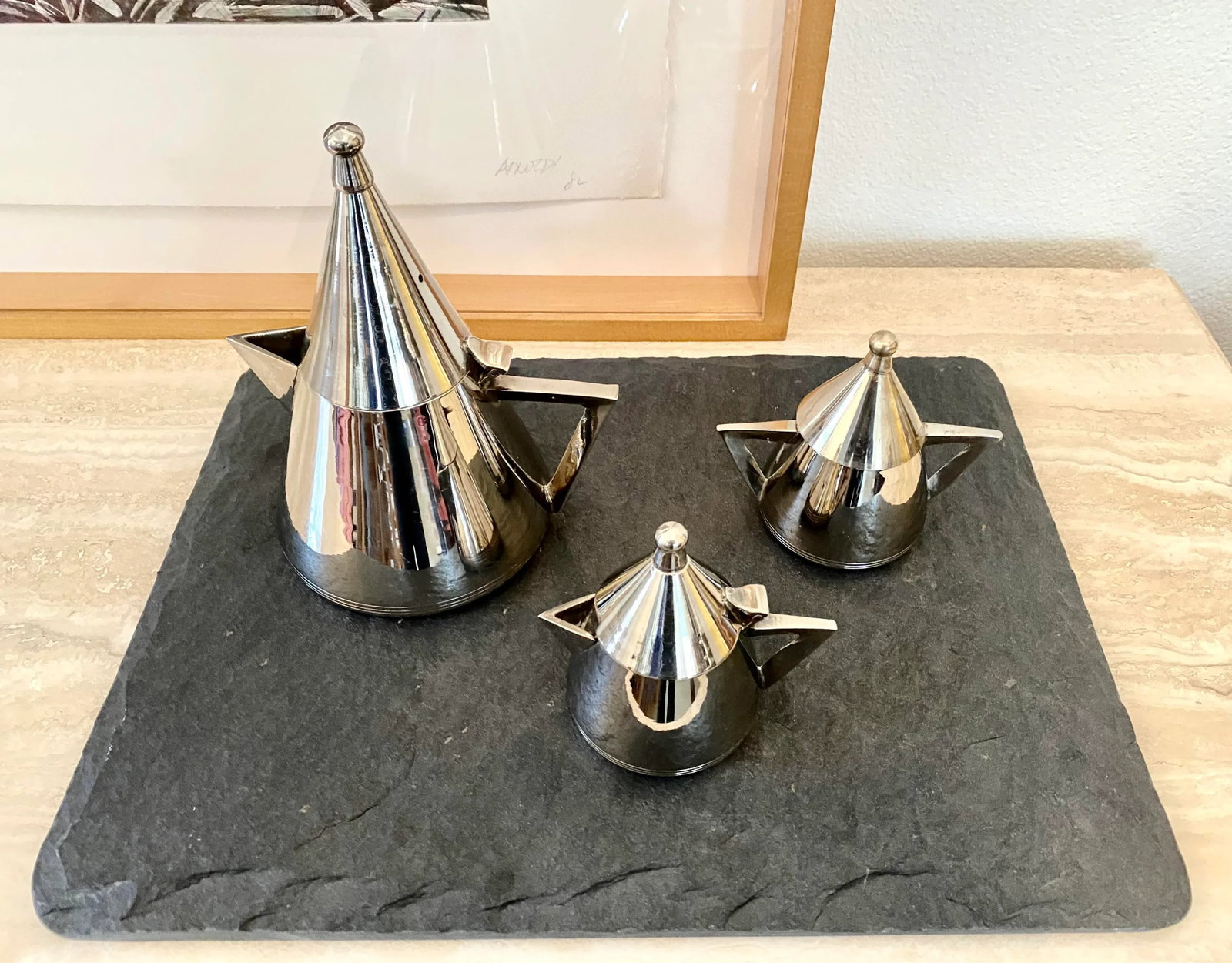 Postmodern Memphis-Style Tea Set, Set of 4 Pieces (After Michael Graves) - 3