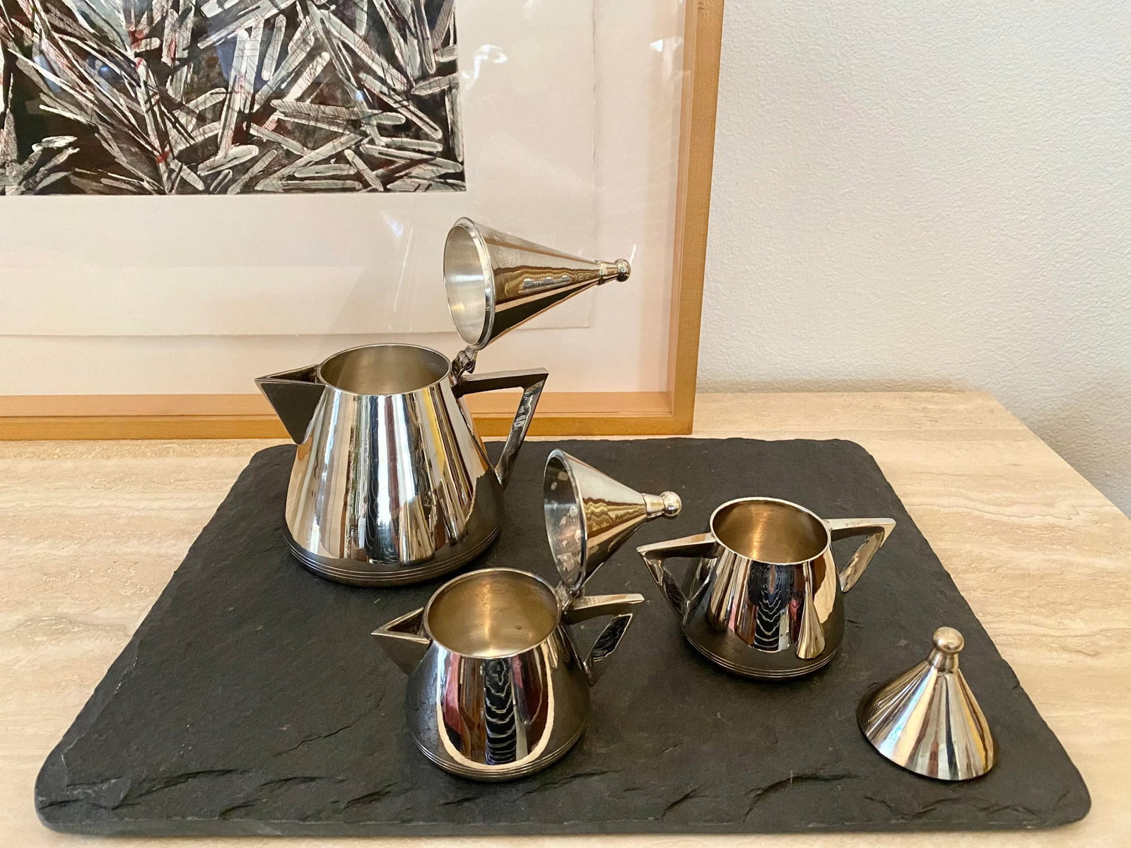 Postmodern Memphis-Style Tea Set, Set of 4 Pieces (After Michael Graves) - 6