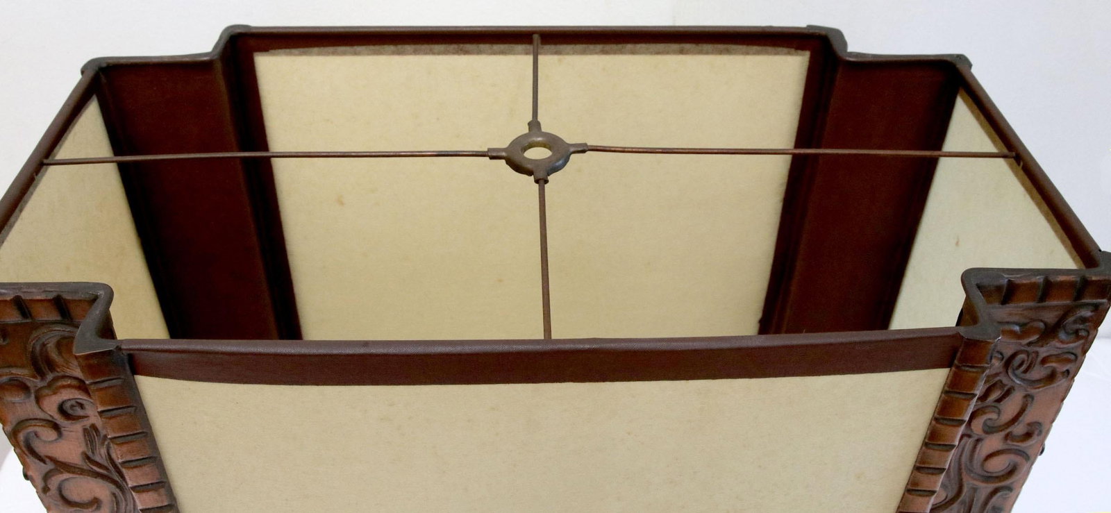 Mid-Century Art Deco Style Copper Trimmed Collectible Lamp Shade - 7