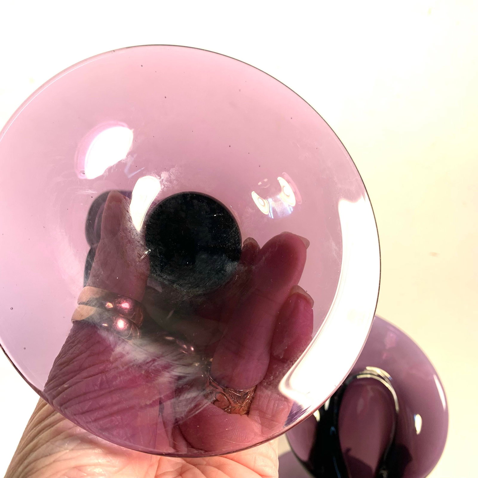 Circa 1900 Amethyst Glass Jack-in-the-Pulpit Bud Vase Pair - 10