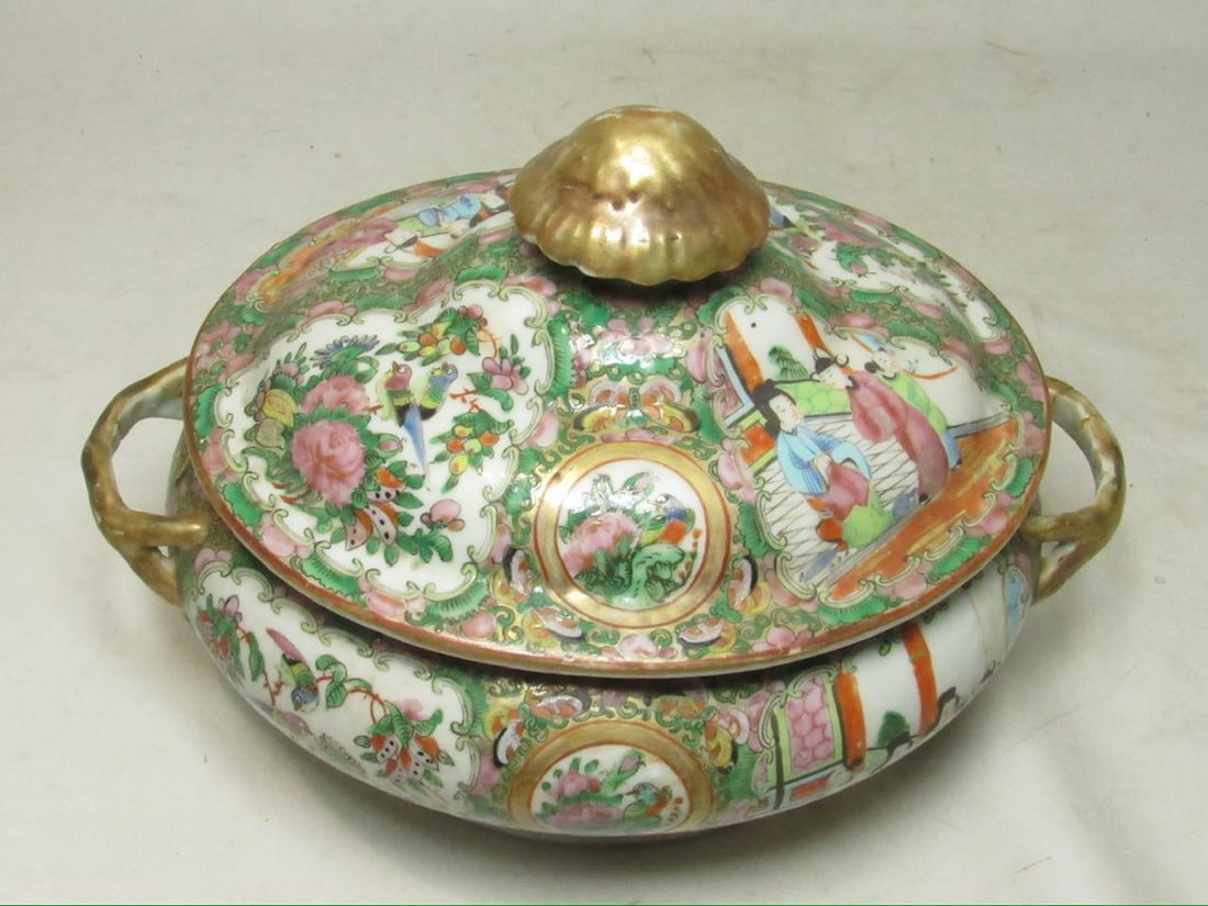 1900s Chinese Export Rose Medallion Porcelain Tureen - 10