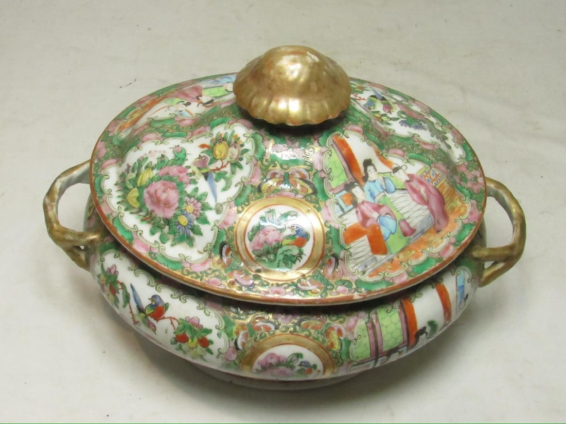 1900s Chinese Export Rose Medallion Porcelain Tureen - 13