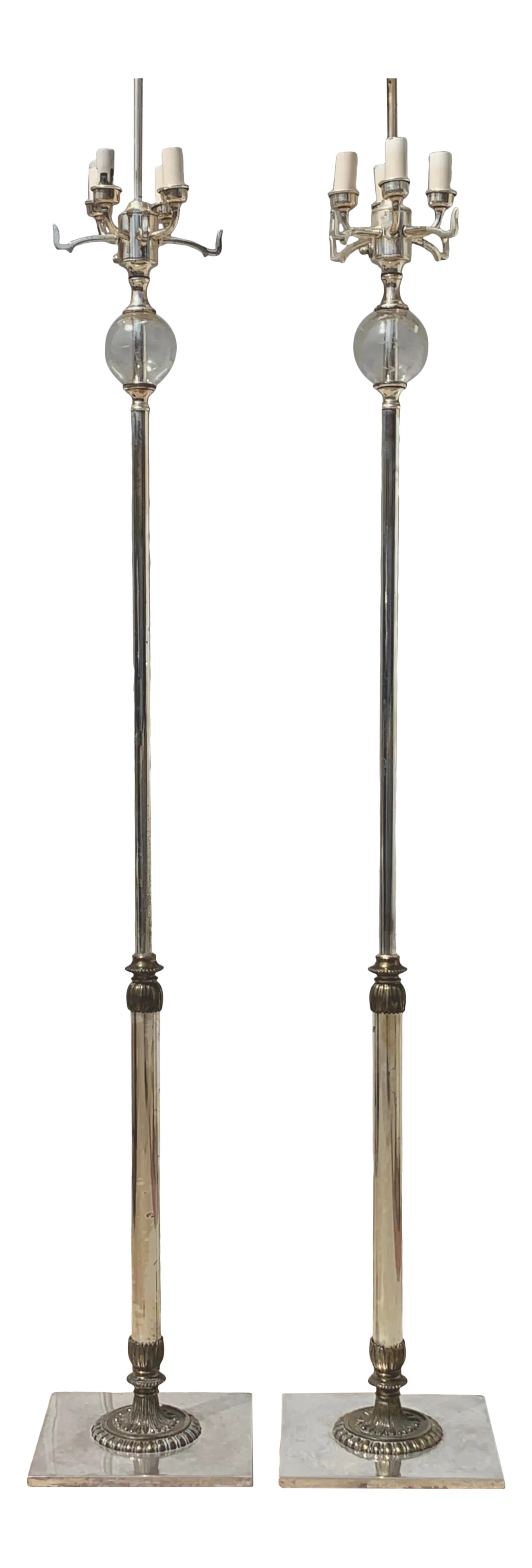 Vintage Mid-Century Silver Floor Lamps - a Pair (1 of 13)