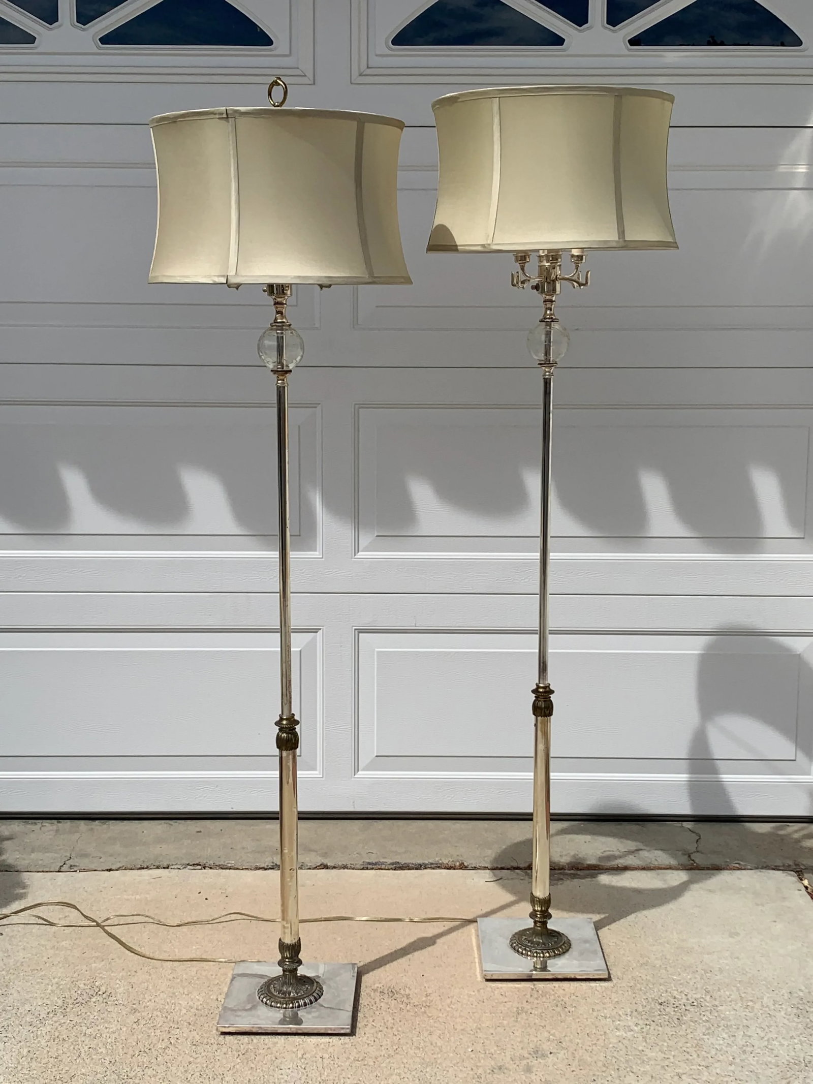 Vintage Mid-Century Silver Floor Lamps - a Pair - 2