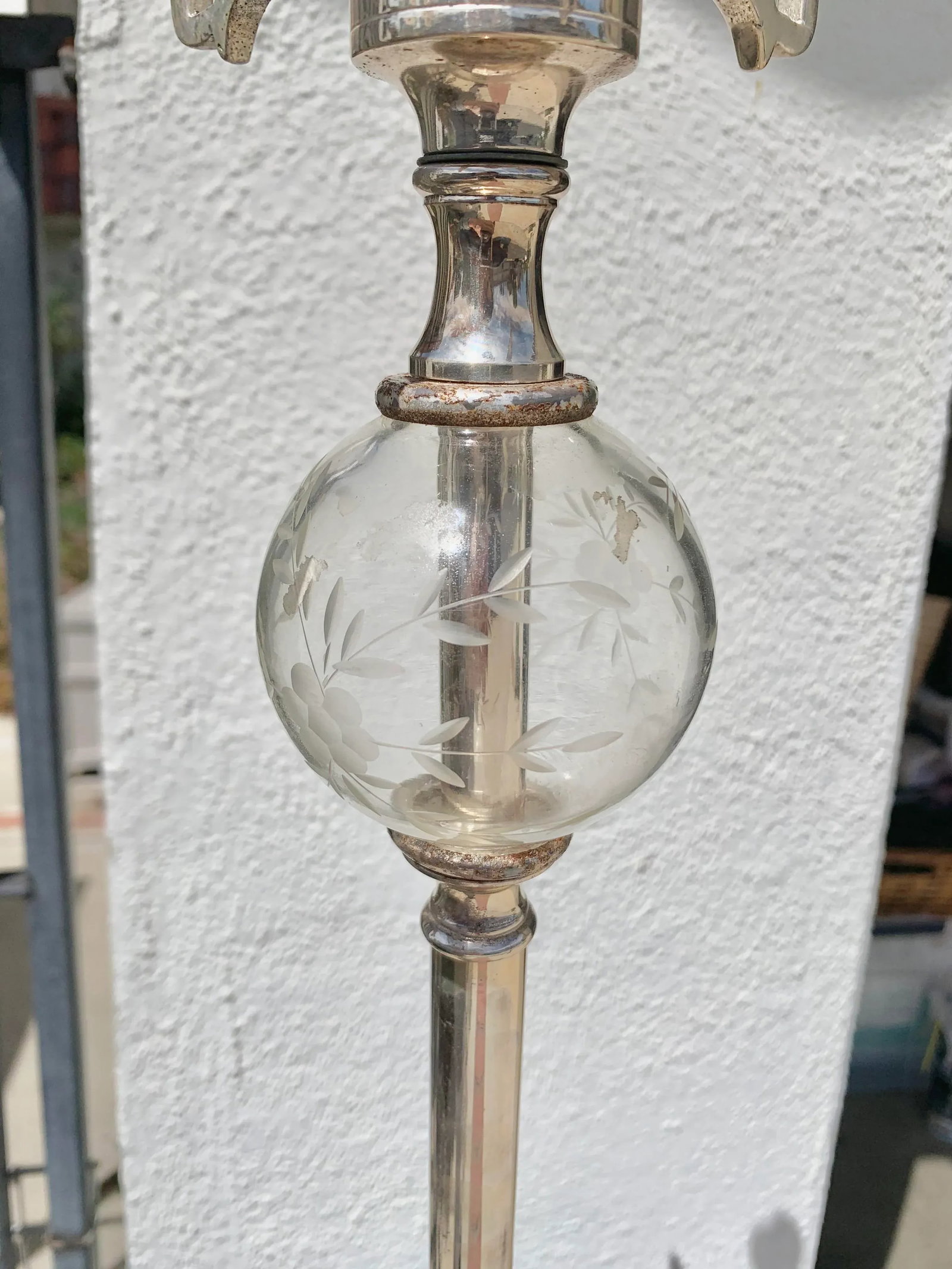 Vintage Mid-Century Silver Floor Lamps - a Pair - 4